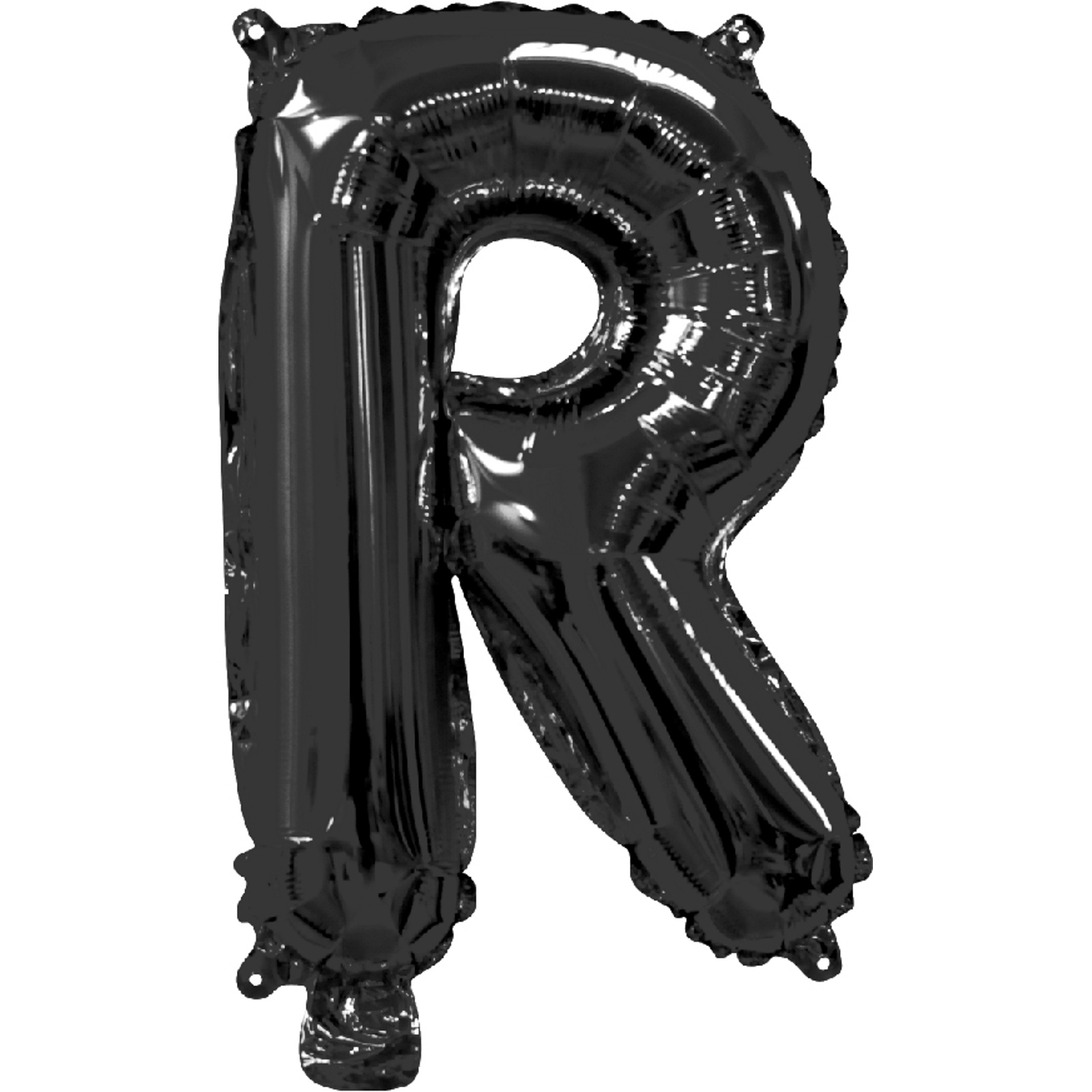 Black Letter R Foil Air Fill Balloon 35cm