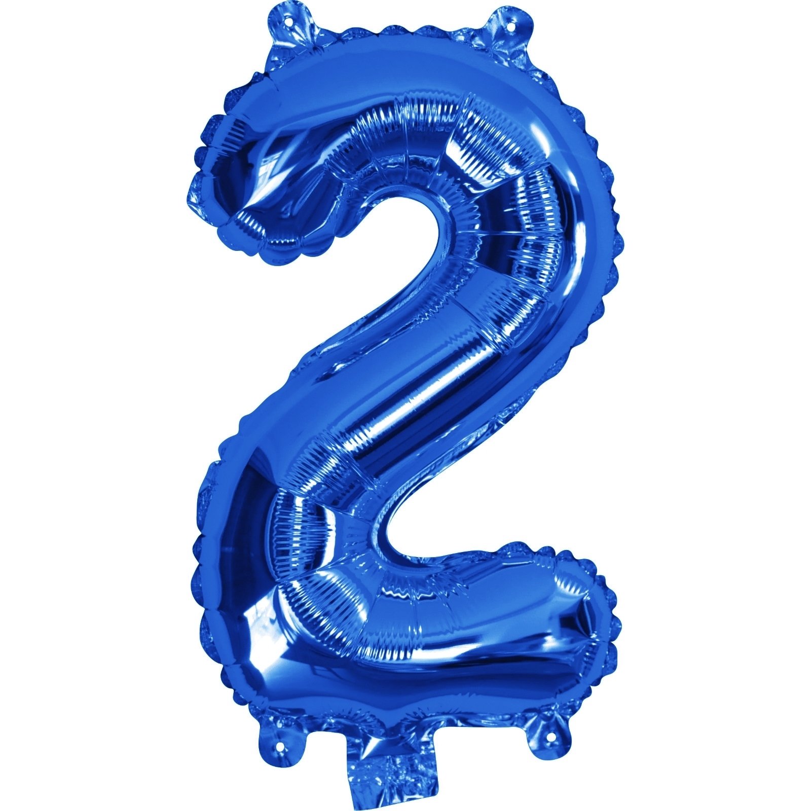 Blue Number 2 Foil Air Fill Balloon 35cm