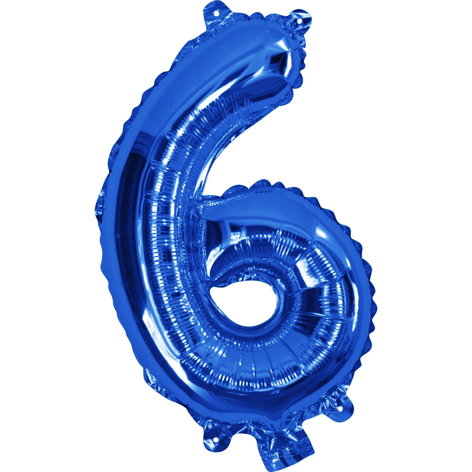 Blue Number 6 Foil Air Fill Balloon 35cm