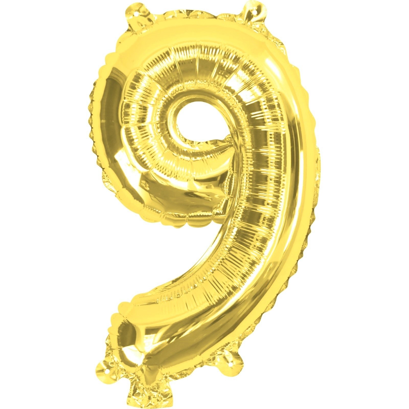 Gold Number 9 Foil Air Fill Balloon 35cm