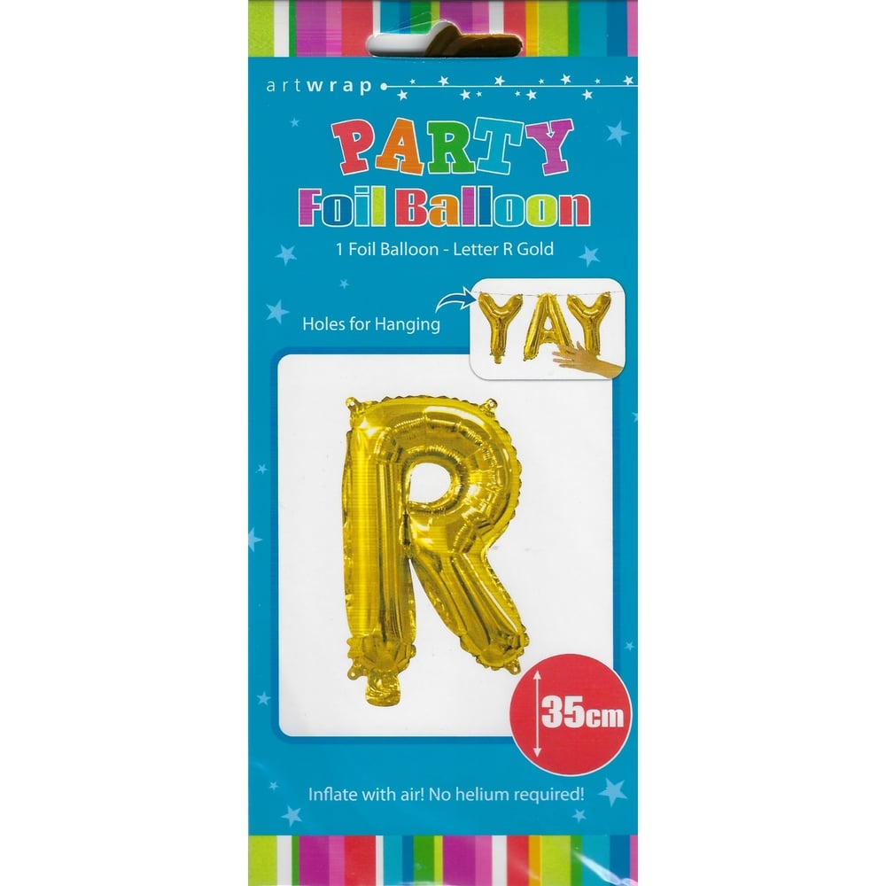 Gold Letter R Foil Air Fill Balloon 35cm | Gold Party Supplies ...