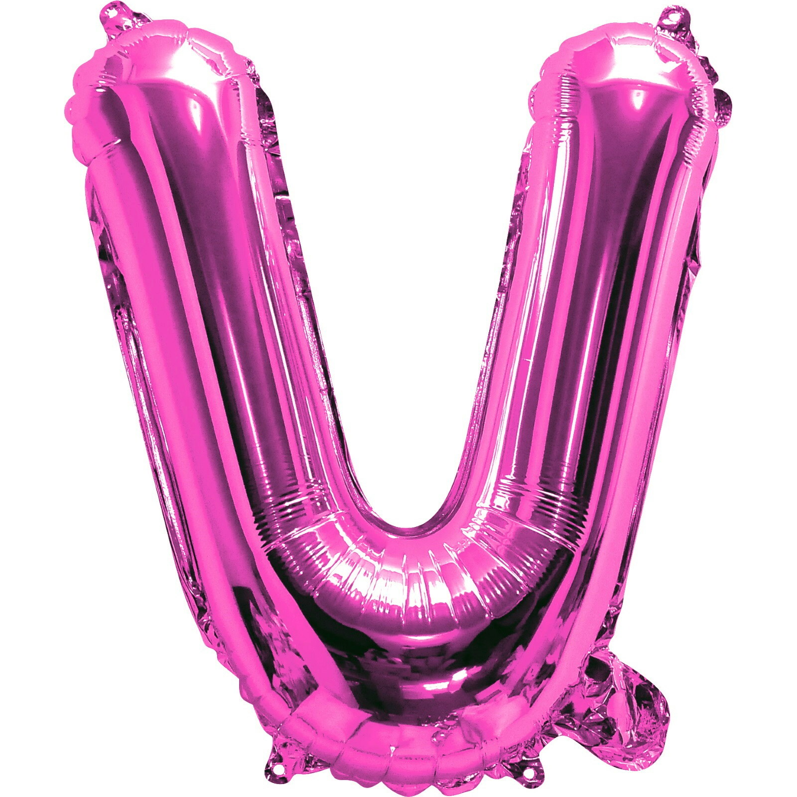 Pink Letter V Foil Air Fill Balloon 35cm