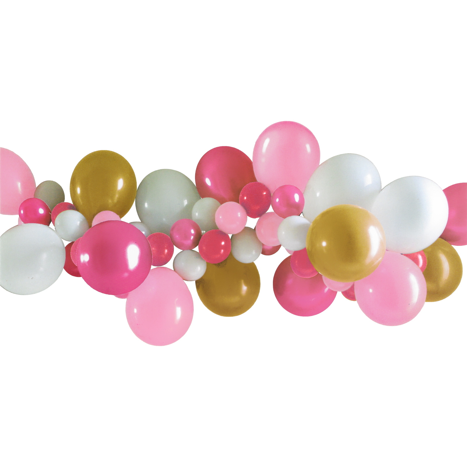 Pink White and Gold Balloon Garland Kit