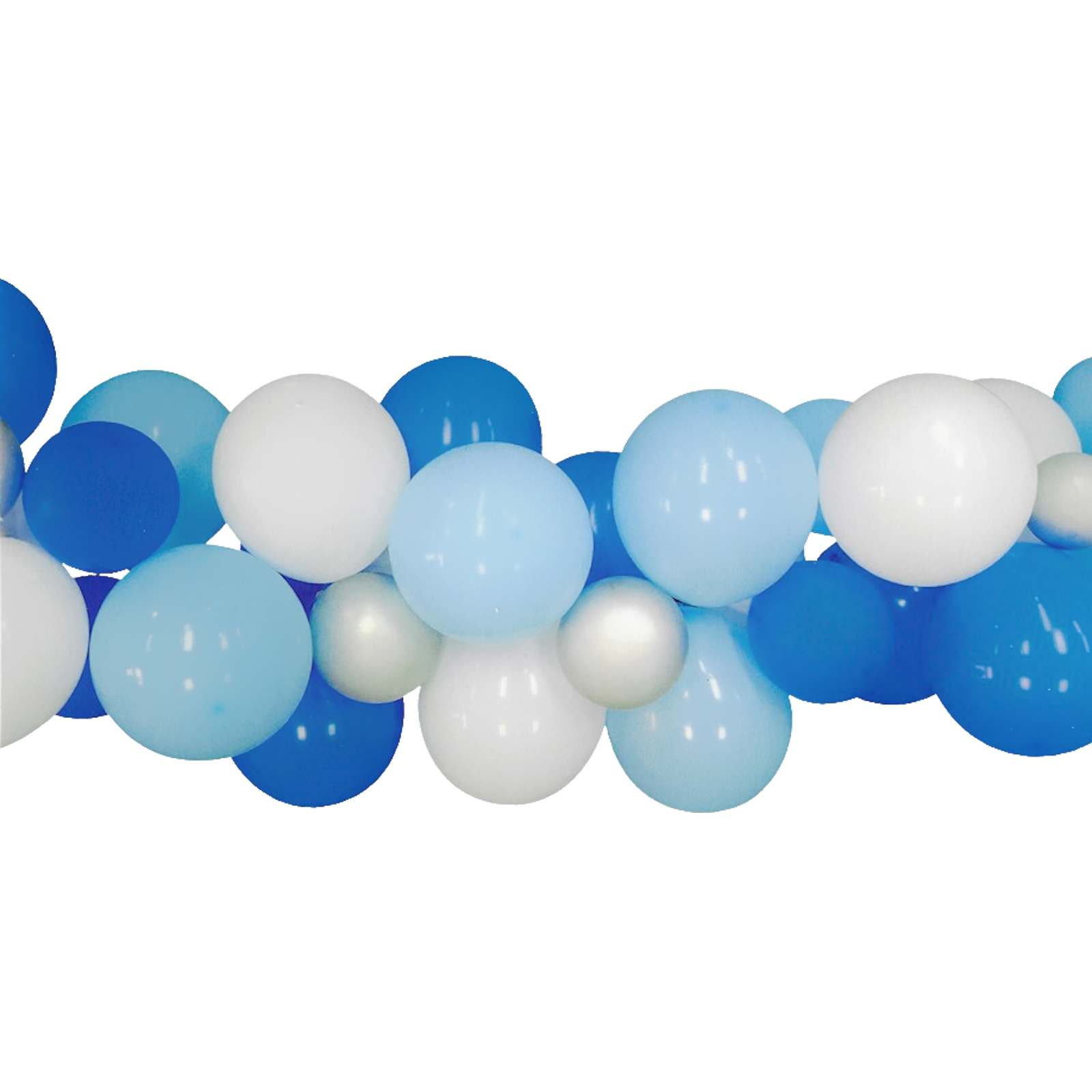 Blue White and Silver Balloon Garland Kit