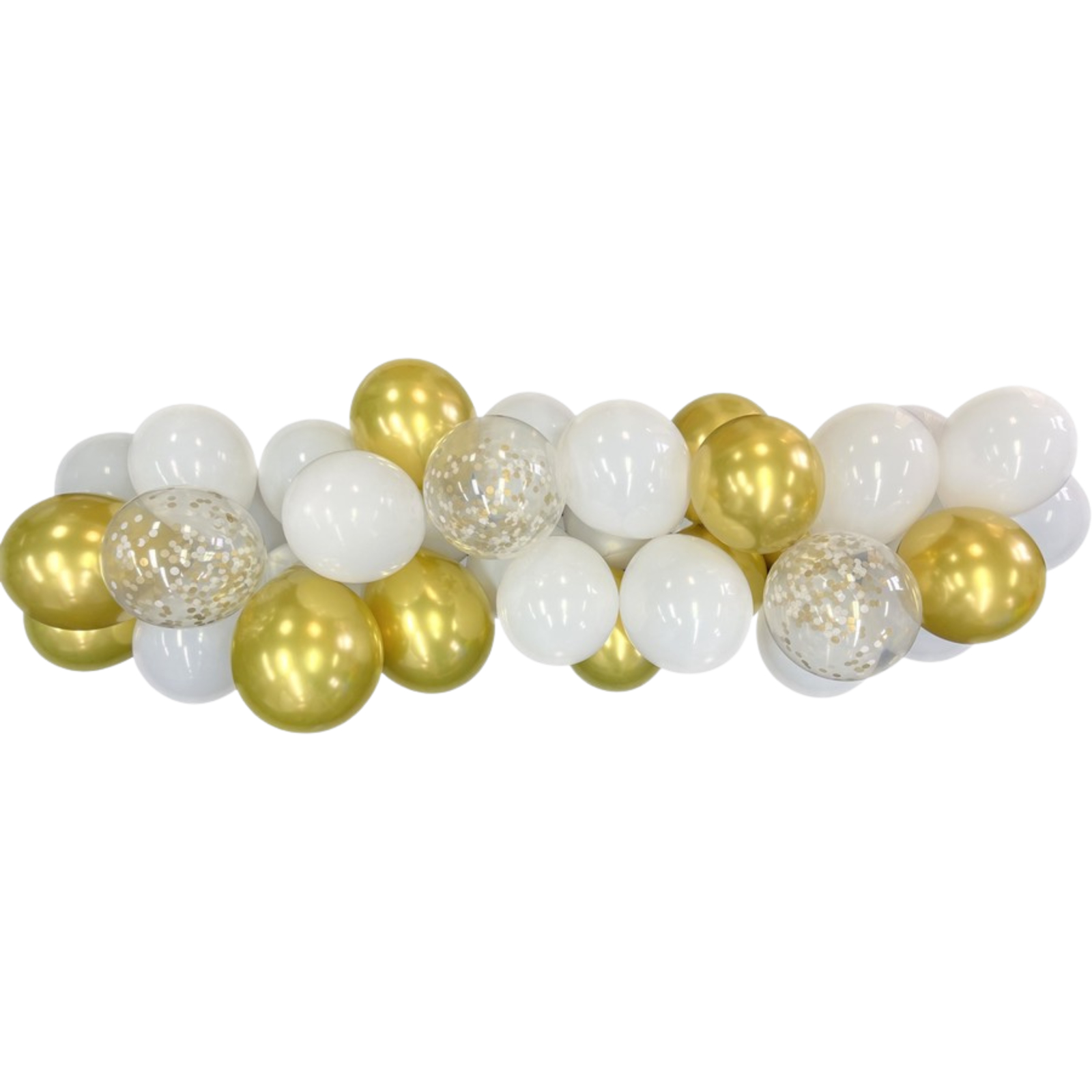 White and Gold Confetti Balloon Garland Kit