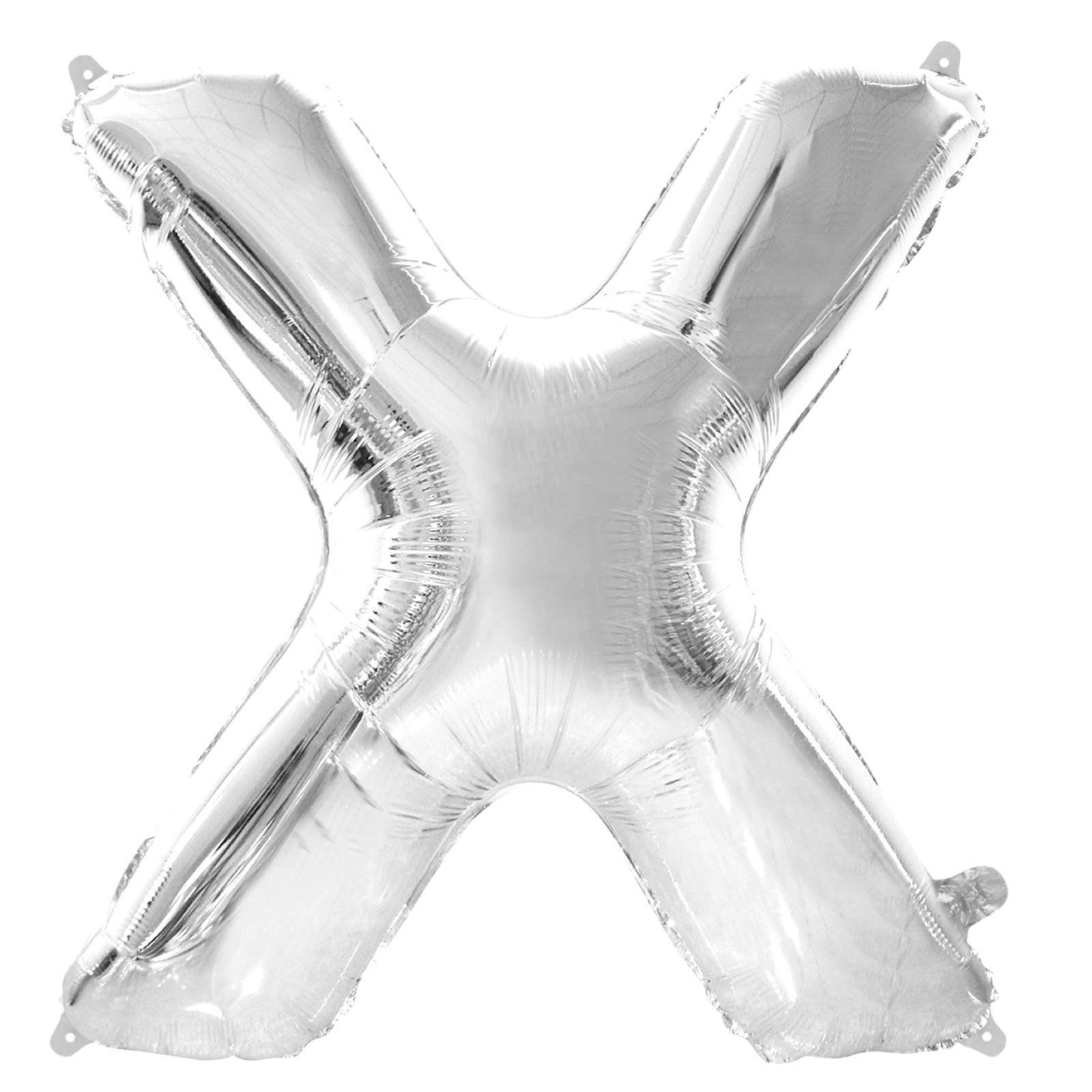 Silver Foil X Balloon 86cm