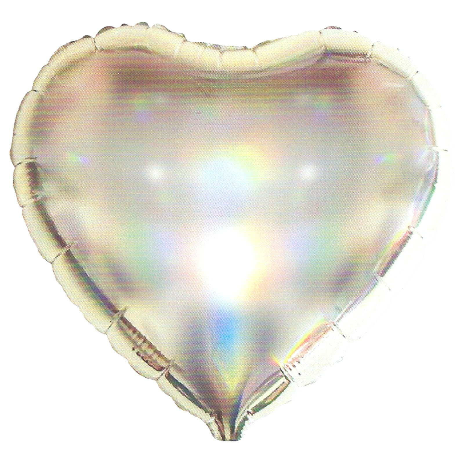 Heart Shaped Iridescent Silver Foil Balloon