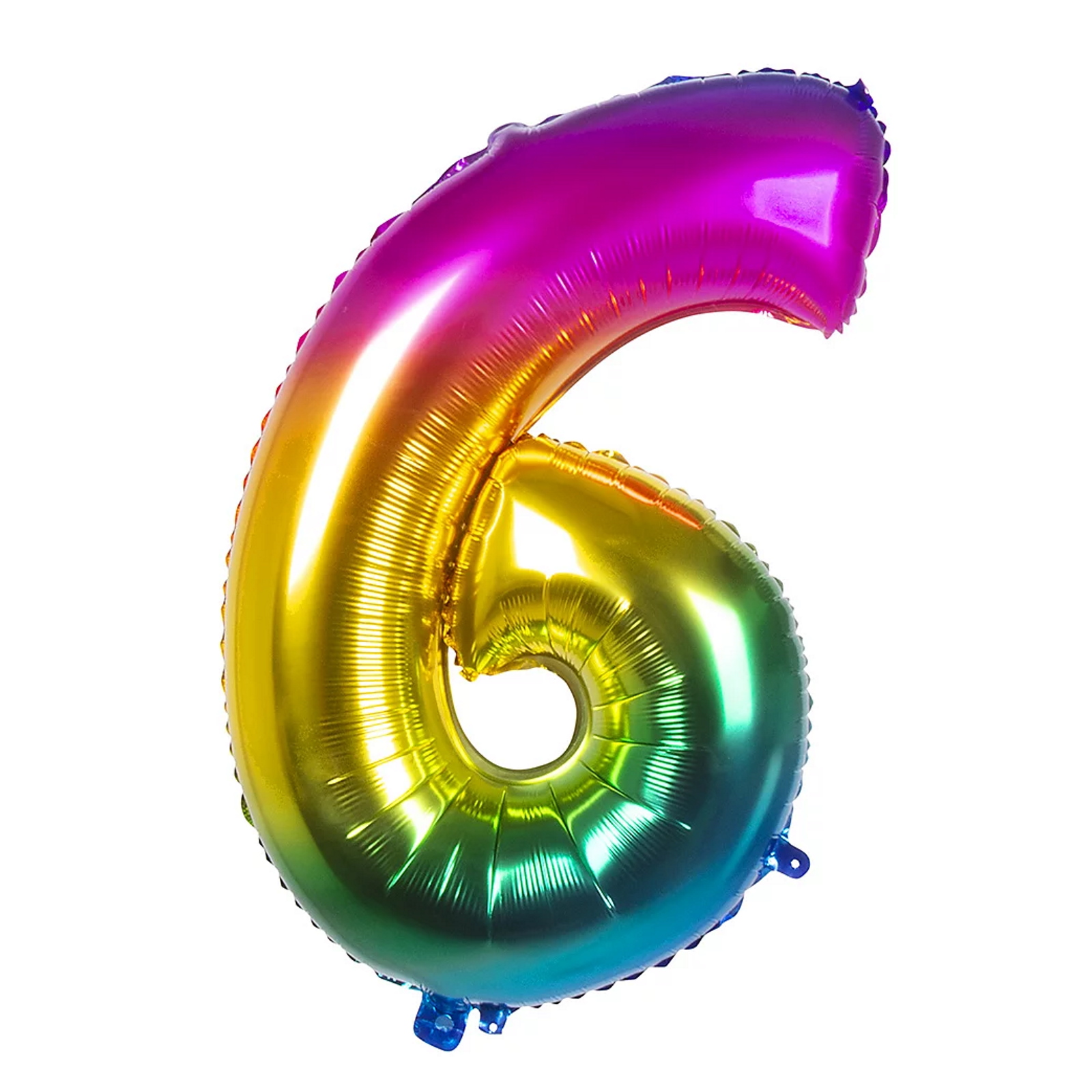 Rainbow Number 6 Balloon 86cm