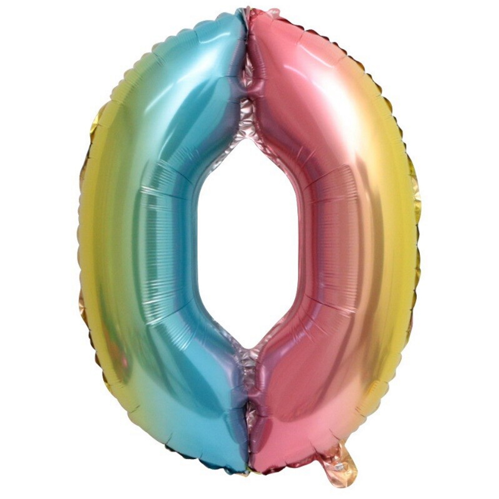 Rainbow Ombre Number 0 Balloon 100cm
