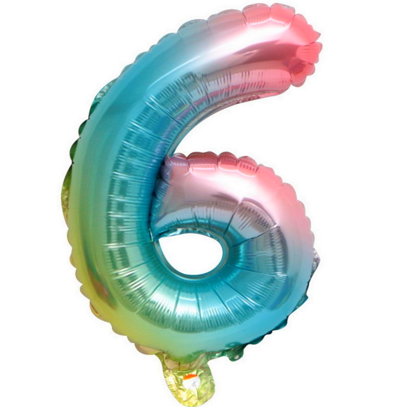Rainbow Ombre Number 6 Balloon 100cm