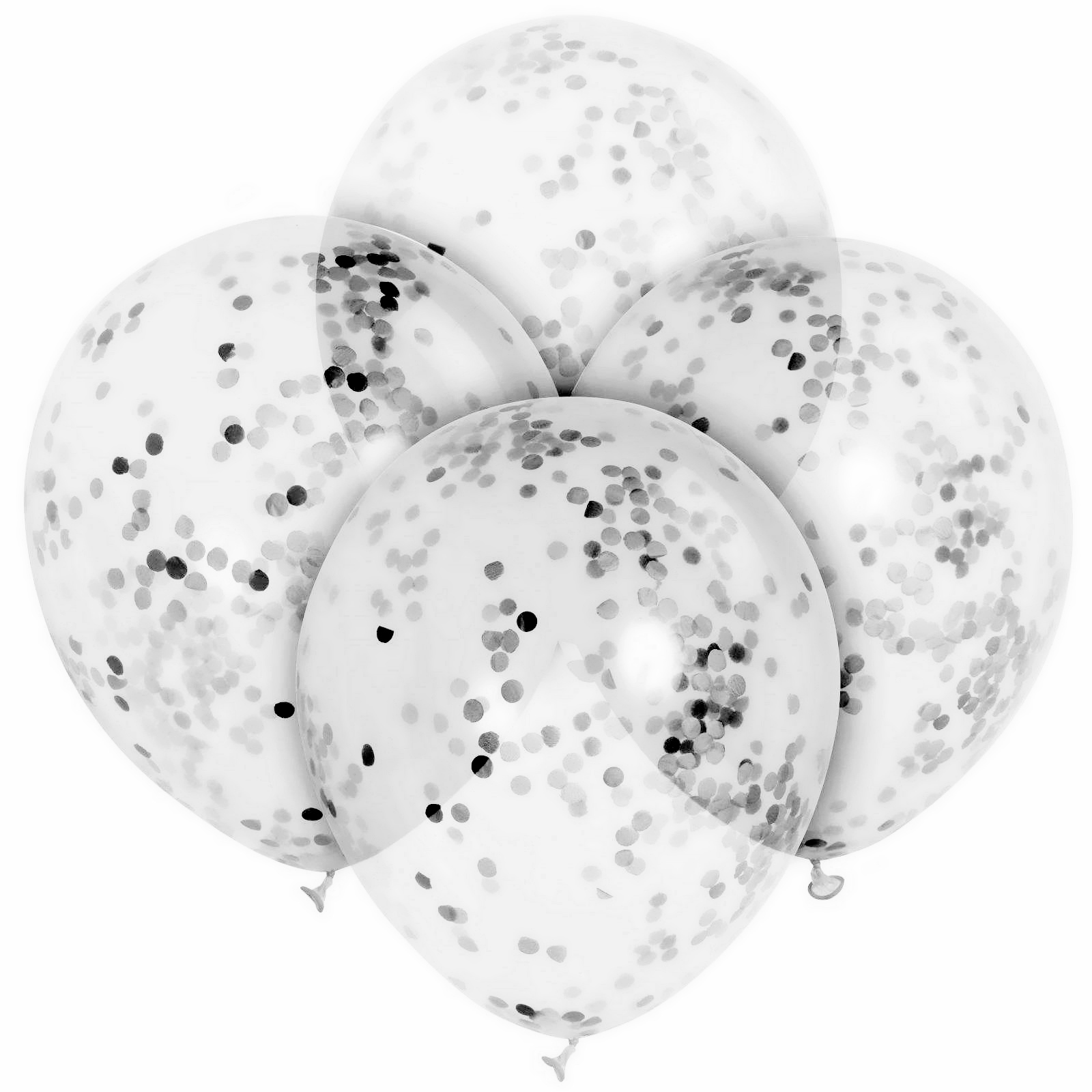 Black Confetti Balloons (Pack of 6)