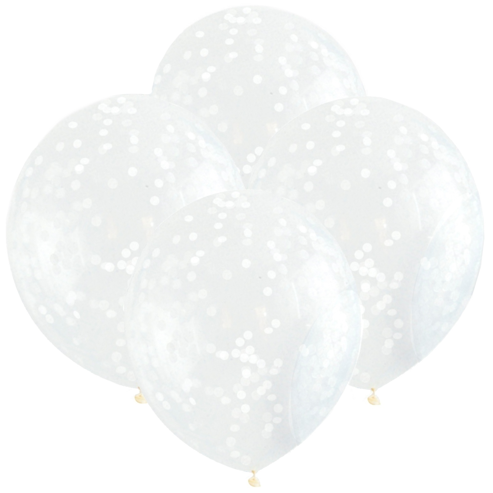 White Confetti Balloons (Pack of 6)
