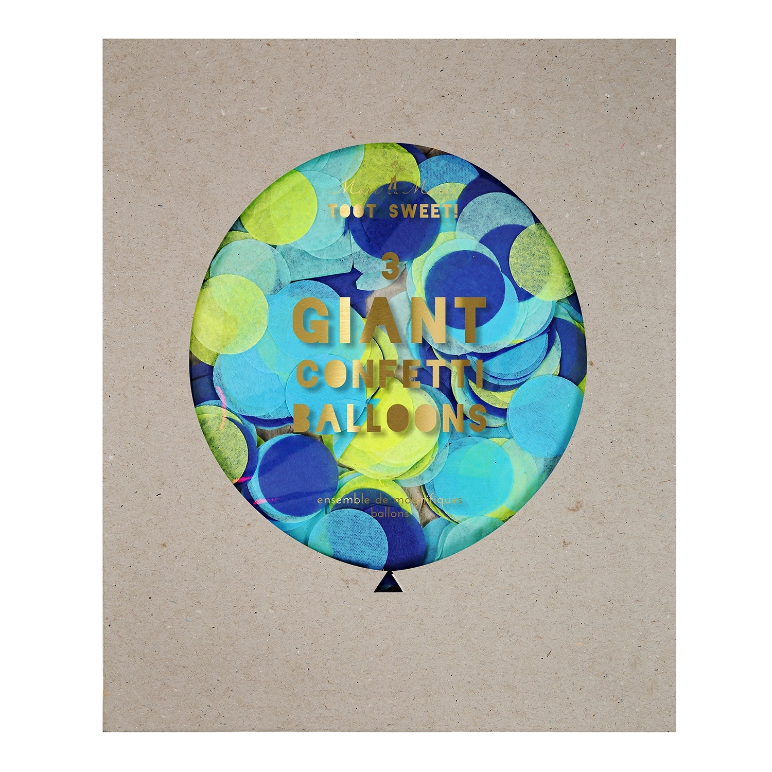 Meri Meri Blue Giant Confetti Balloons (Pack of 3)