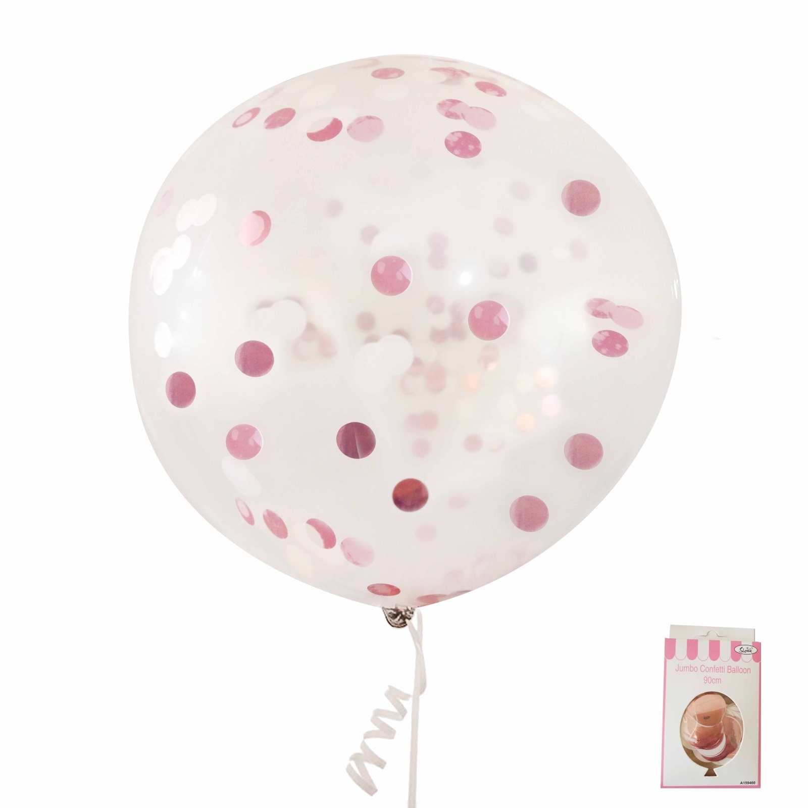 Jumbo 90cm Pink Confetti Balloon