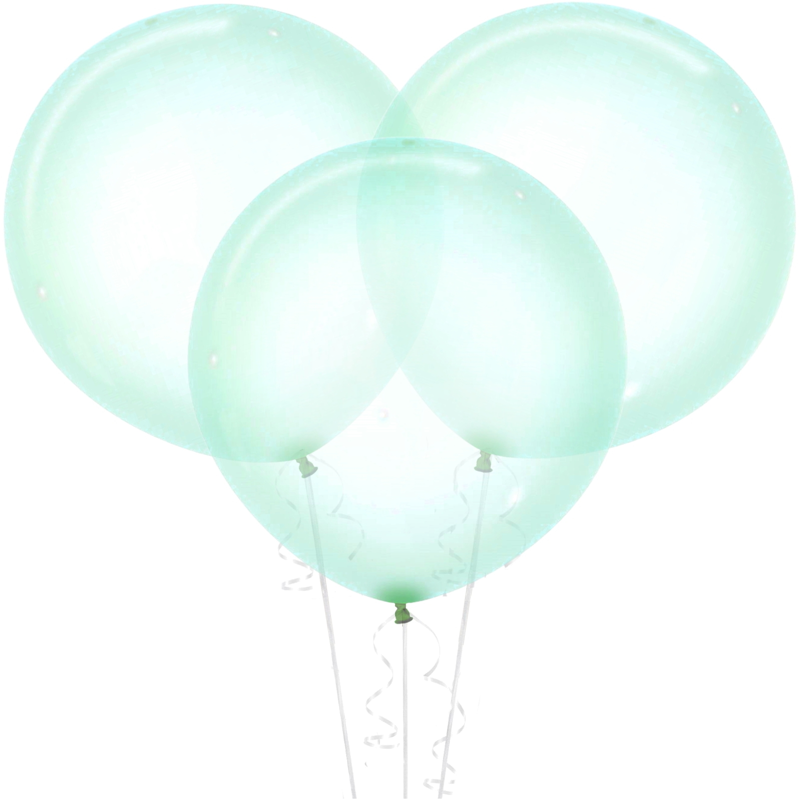 Crystal Pastel Green Balloons 60cm (Pack of 3)