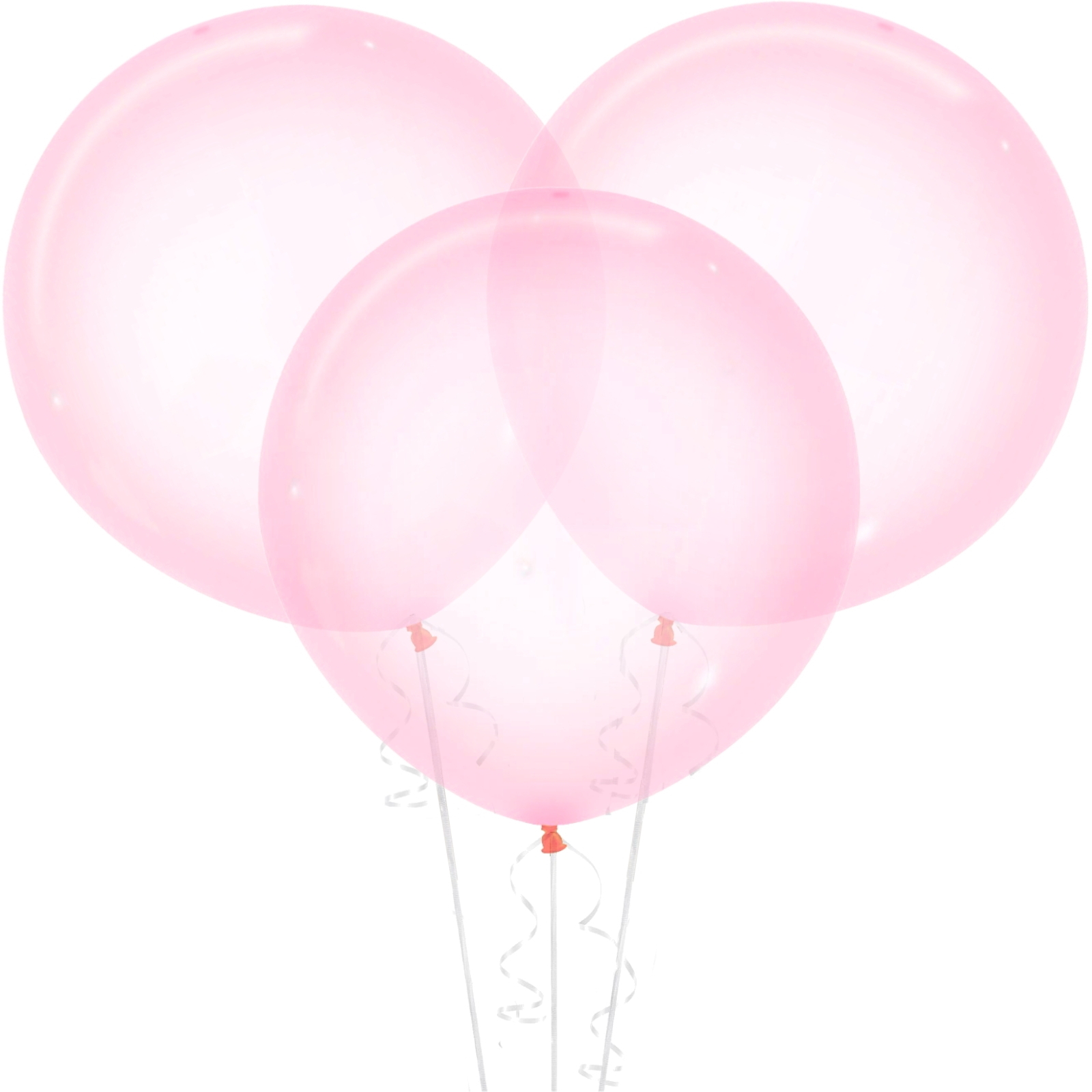 Crystal Pastel Pink Balloons 60cm (Pack of 3)