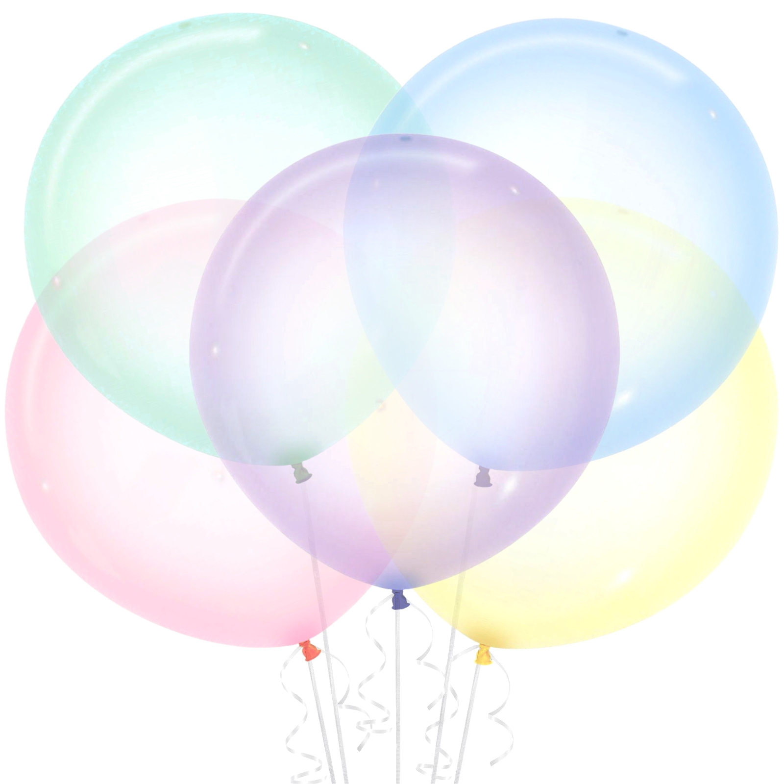Crystal Pastel Assorted Balloons 60cm (Pack of 10)