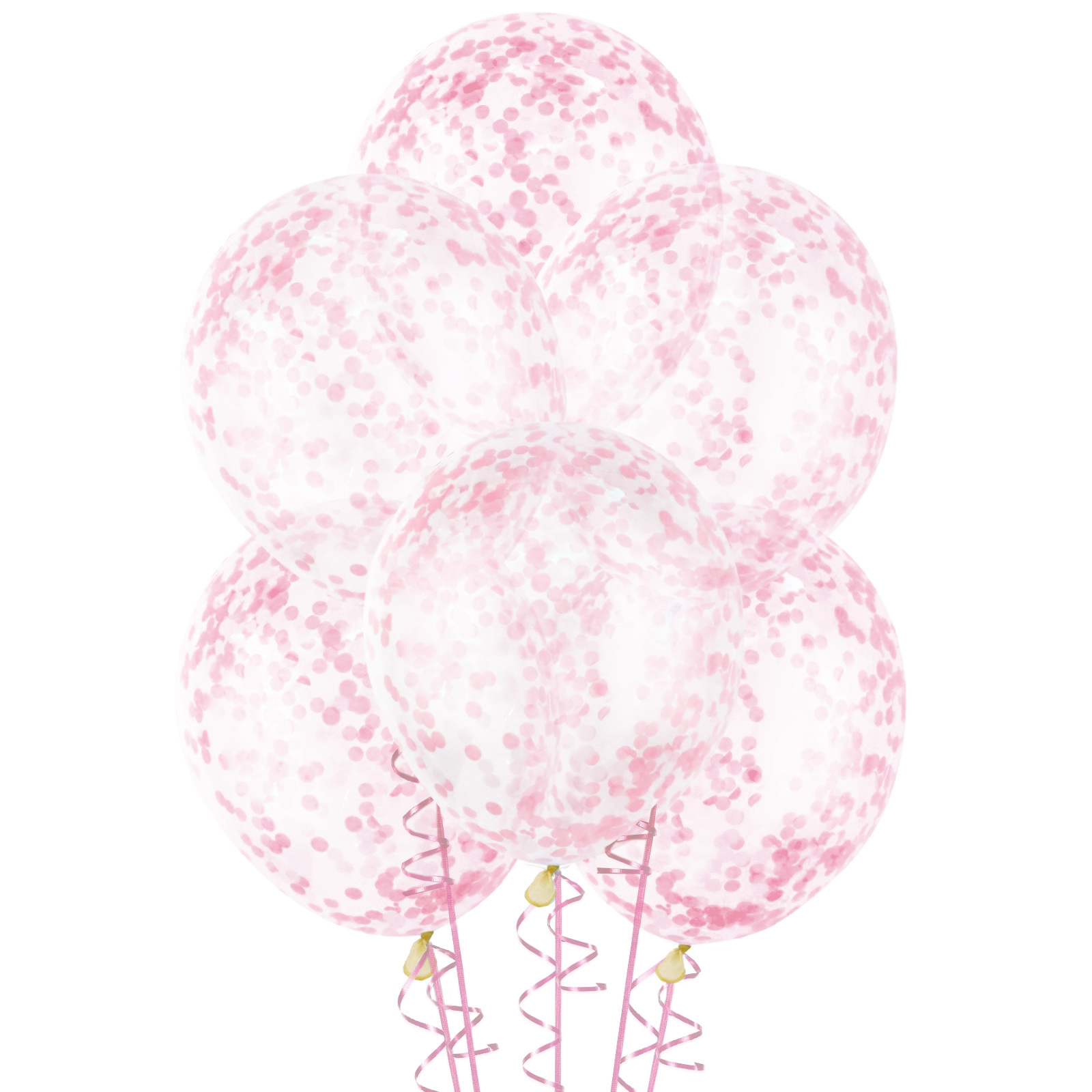 Light Pink Pre-filled Confetti Balloons (Pack of 6)