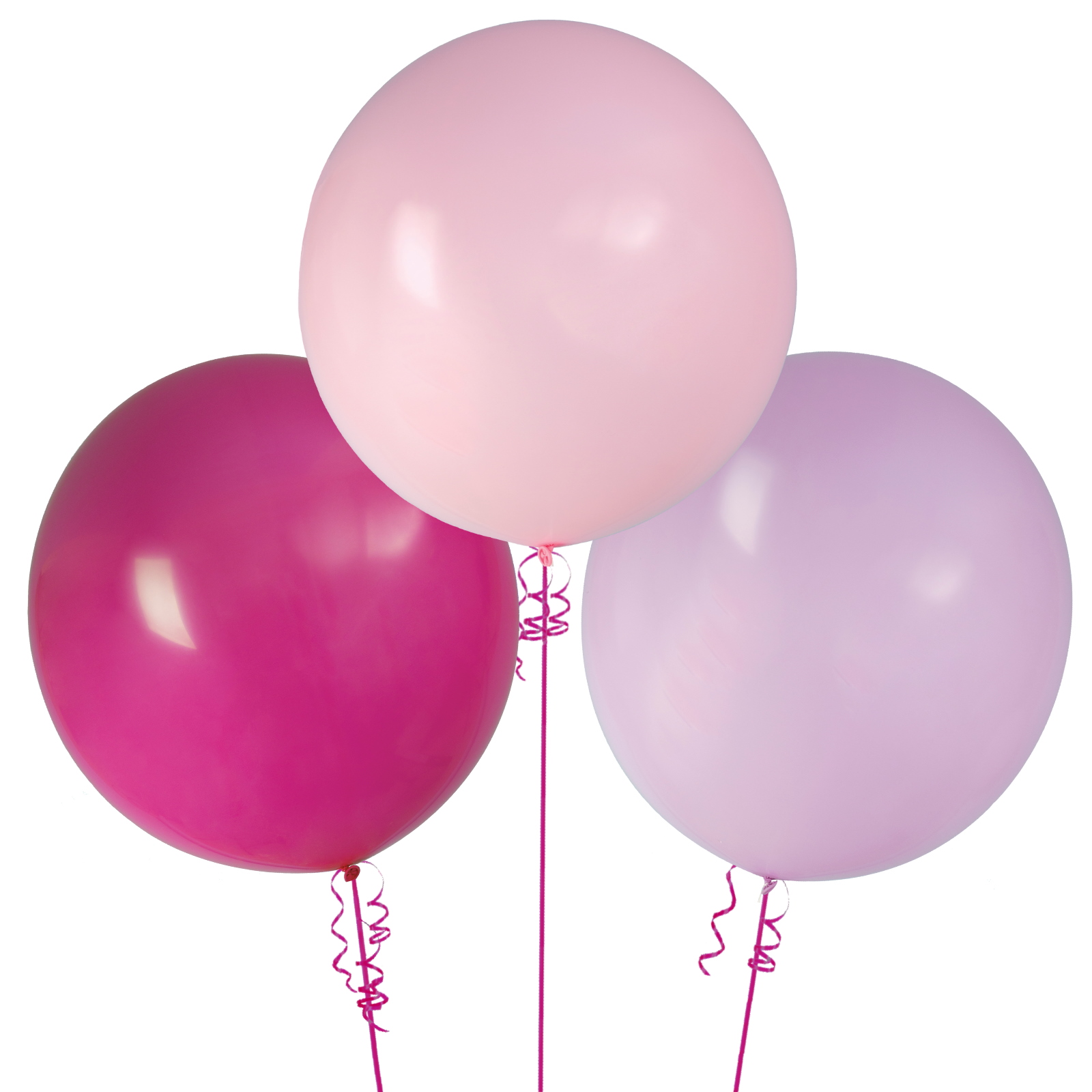 Pastel Pink & Purple Round Balloons 60cm (Pack of 3)
