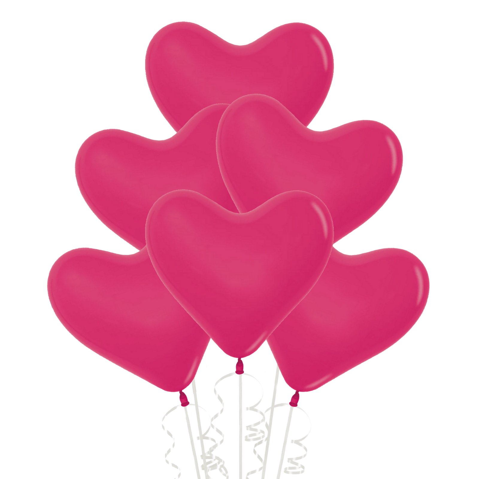 Fuchsia Heart Shaped Balloons (Pack of 12)