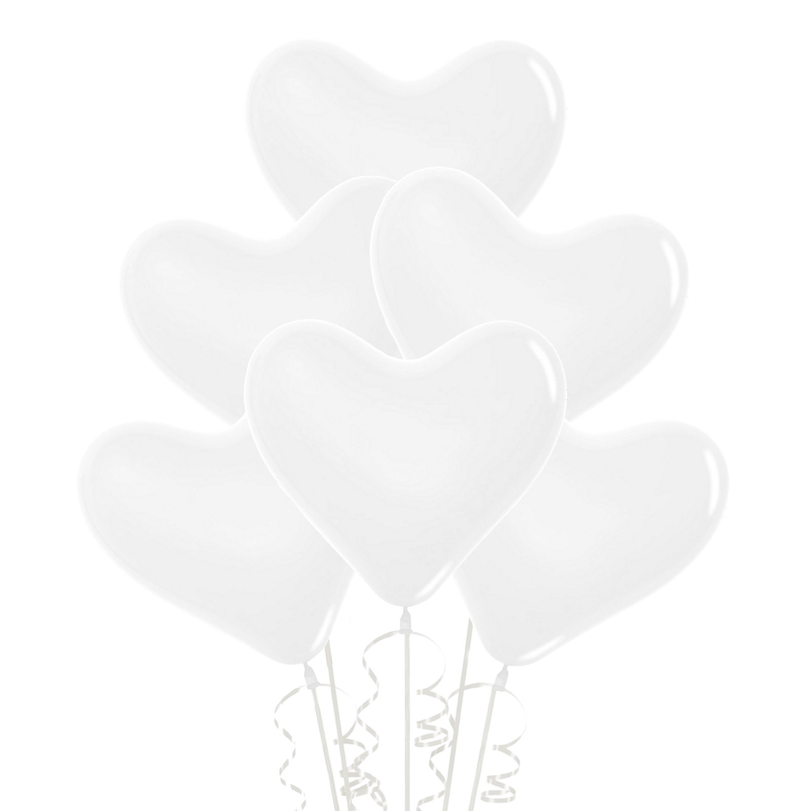 White Heart Shaped Balloons (Pack of 12)