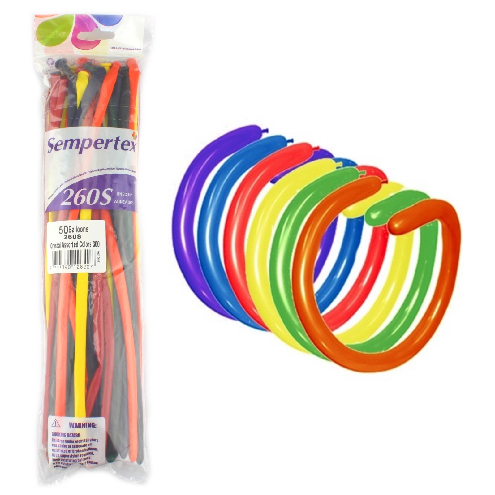 Jewel Crystal Coloured Modelling Balloons (Pack of 50)