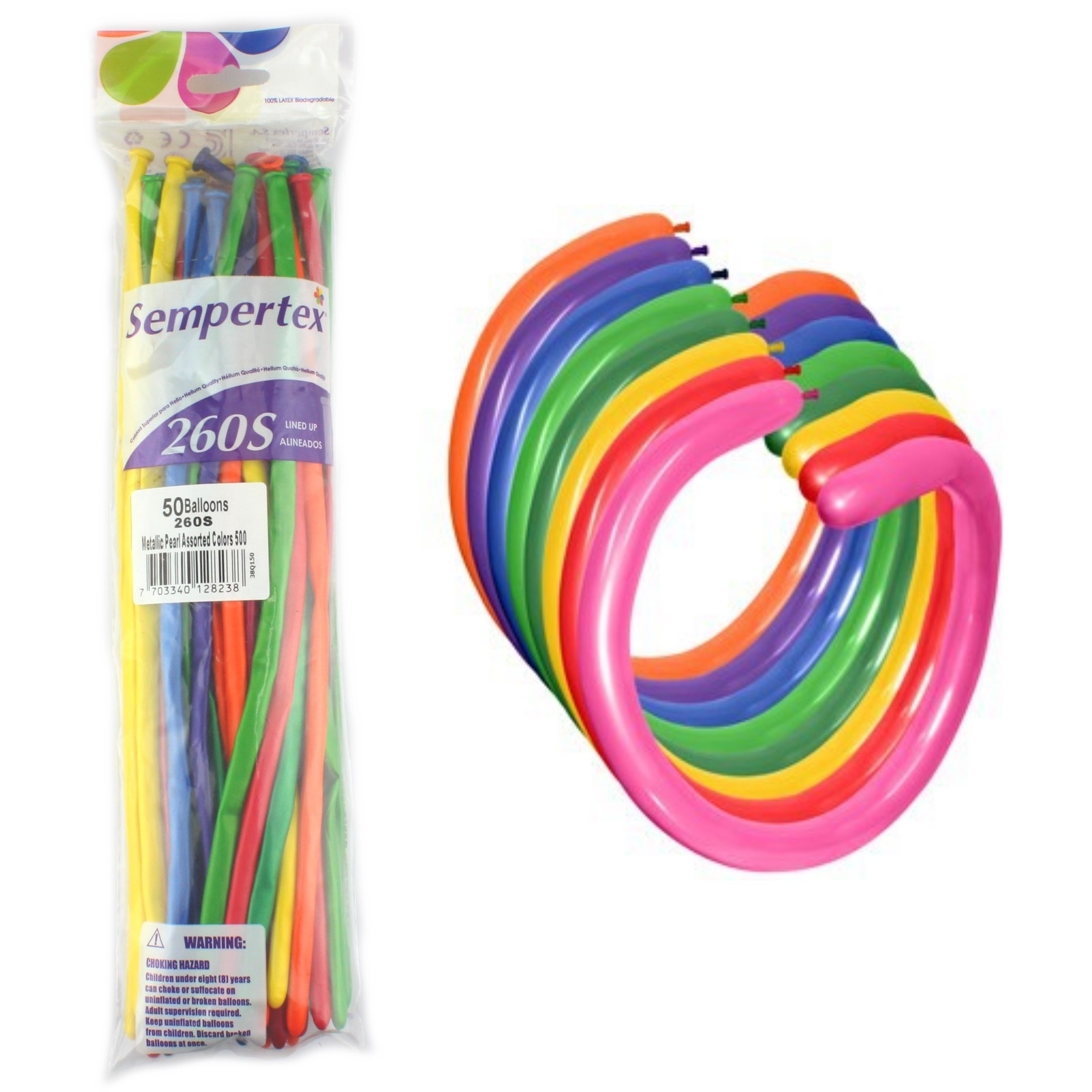 Metallic Pearl Coloured Modelling Balloons (Pack of 50)