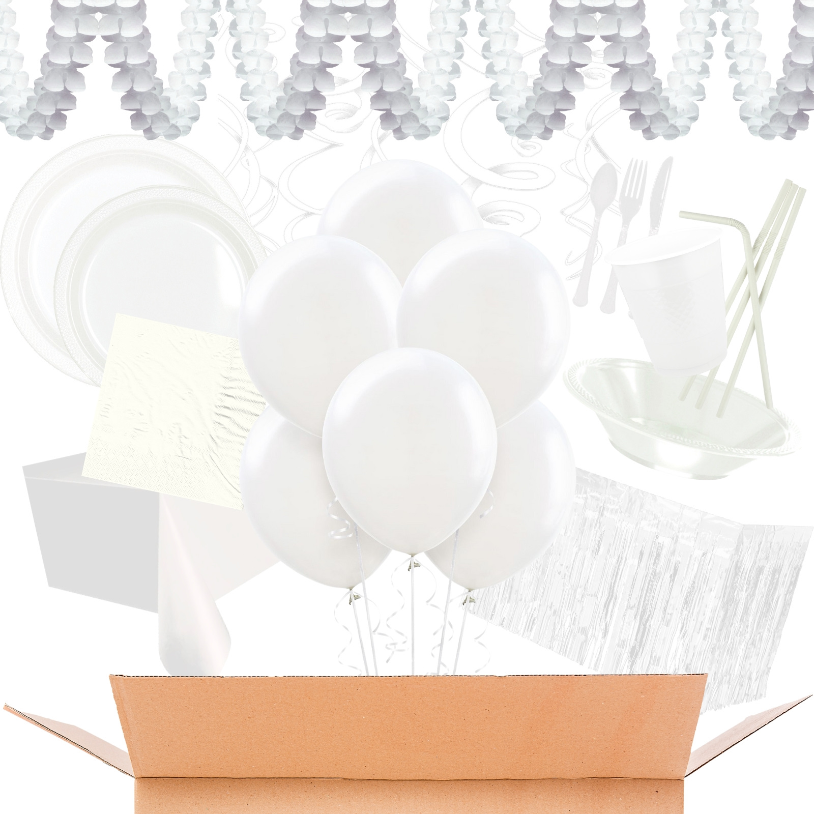 Classic White Mega Party Set for 8 Guests
