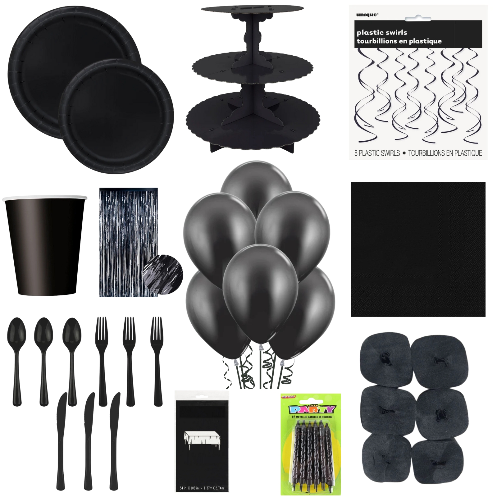 Black Mega Party Set for 8 Guests