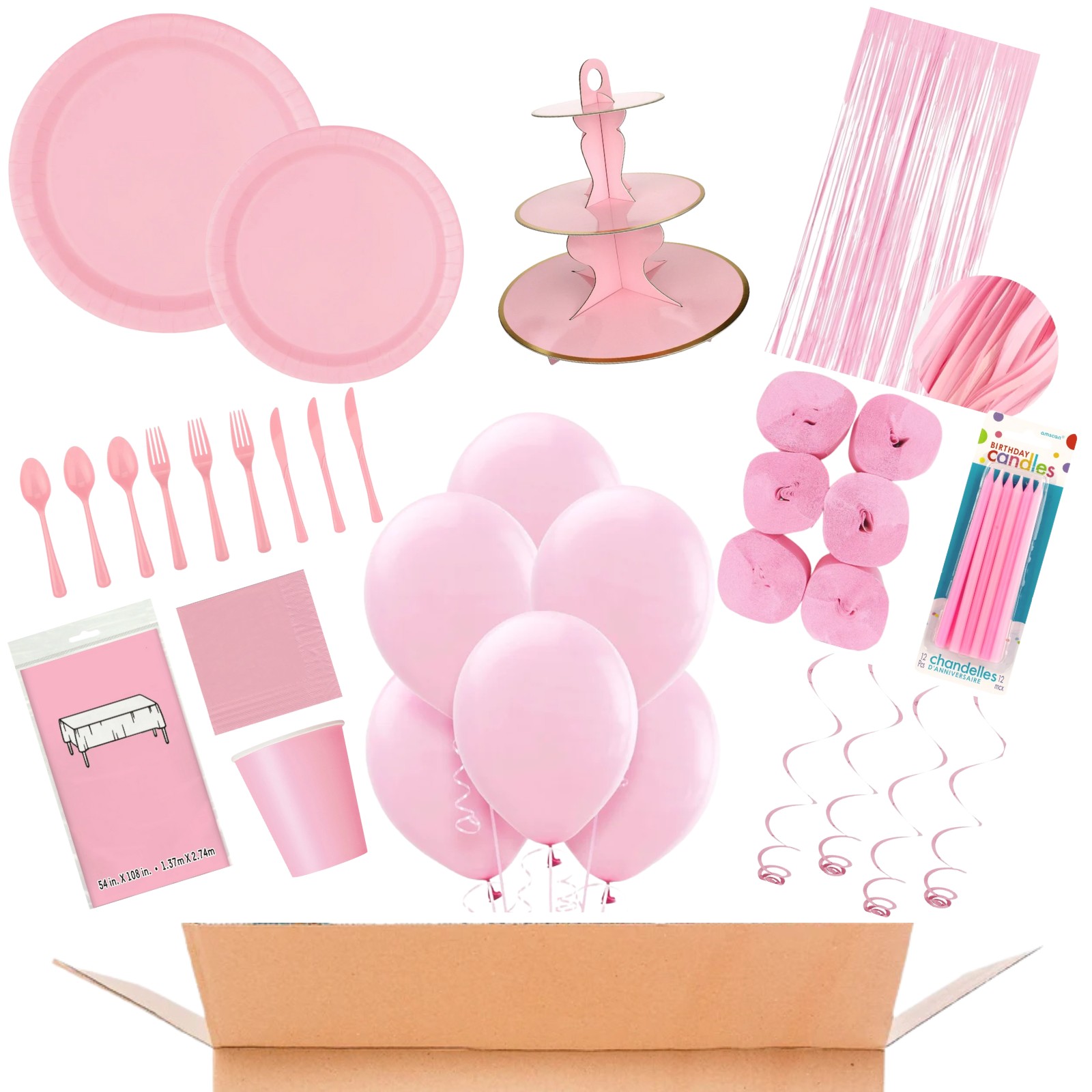 Light Pink Mega Party Set for 8 Guests