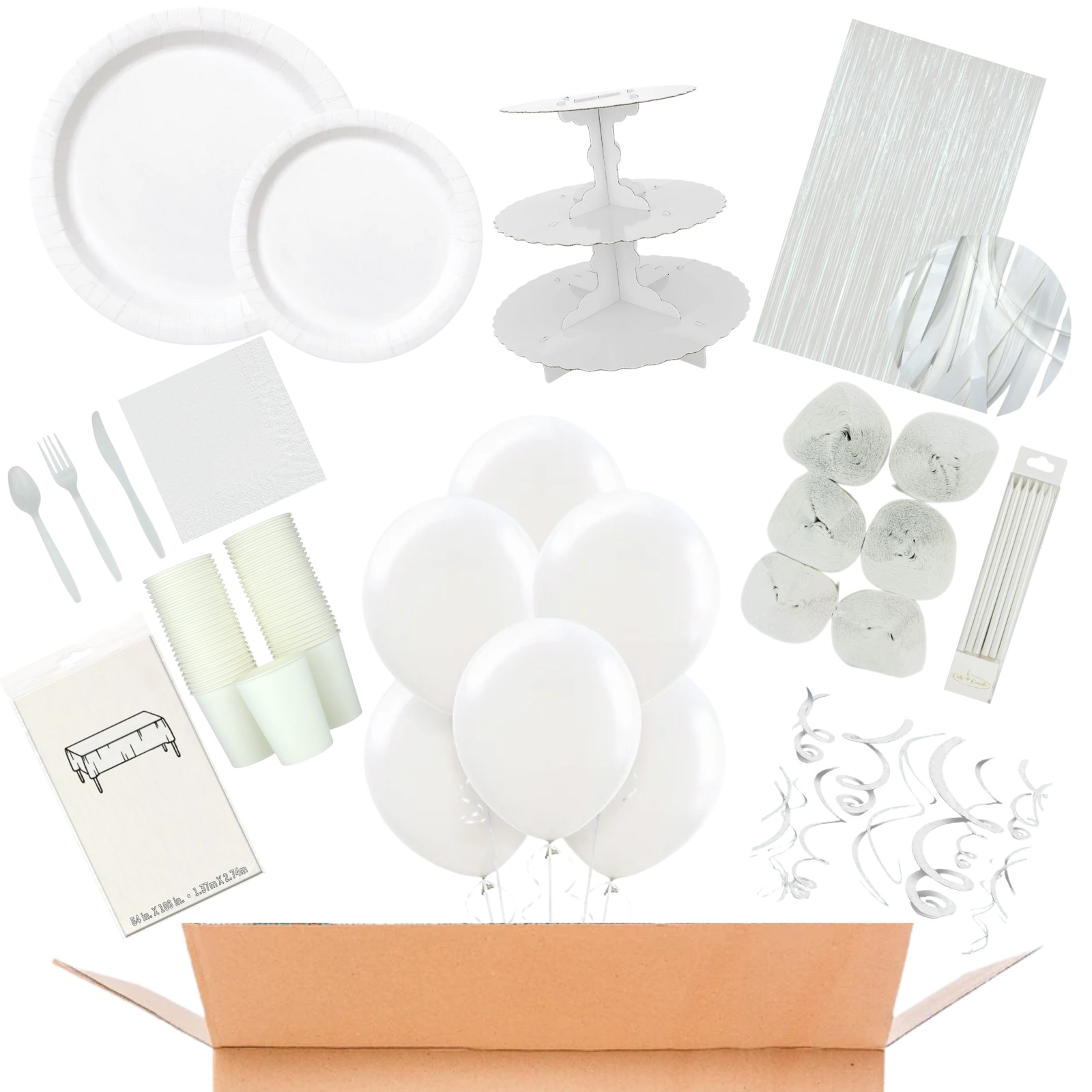 White Mega Party Set for 8 Guests
