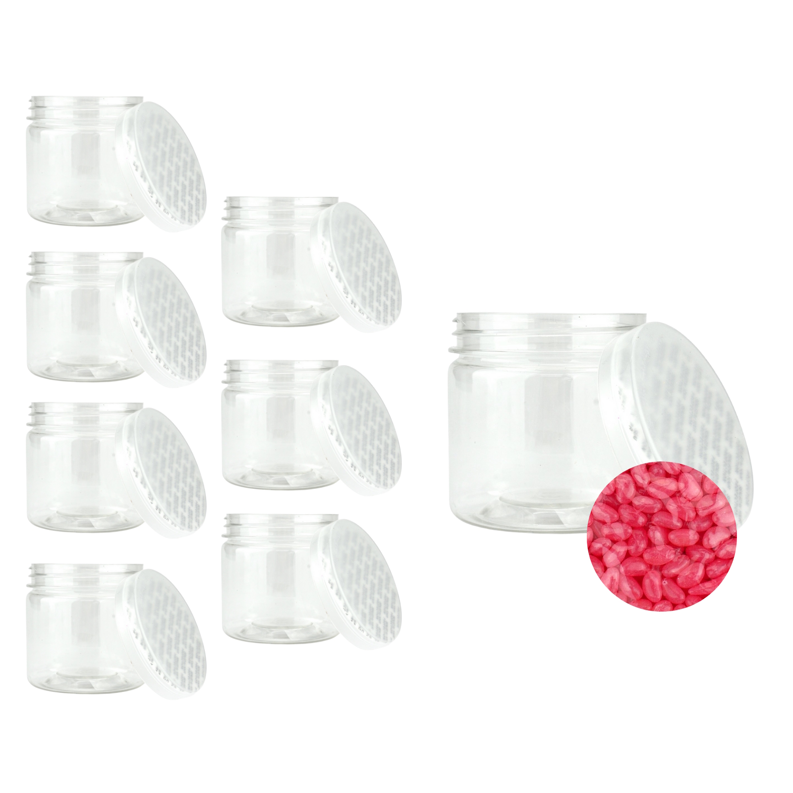 Pink Jelly Beans and Favour Jars For 8 Guests
