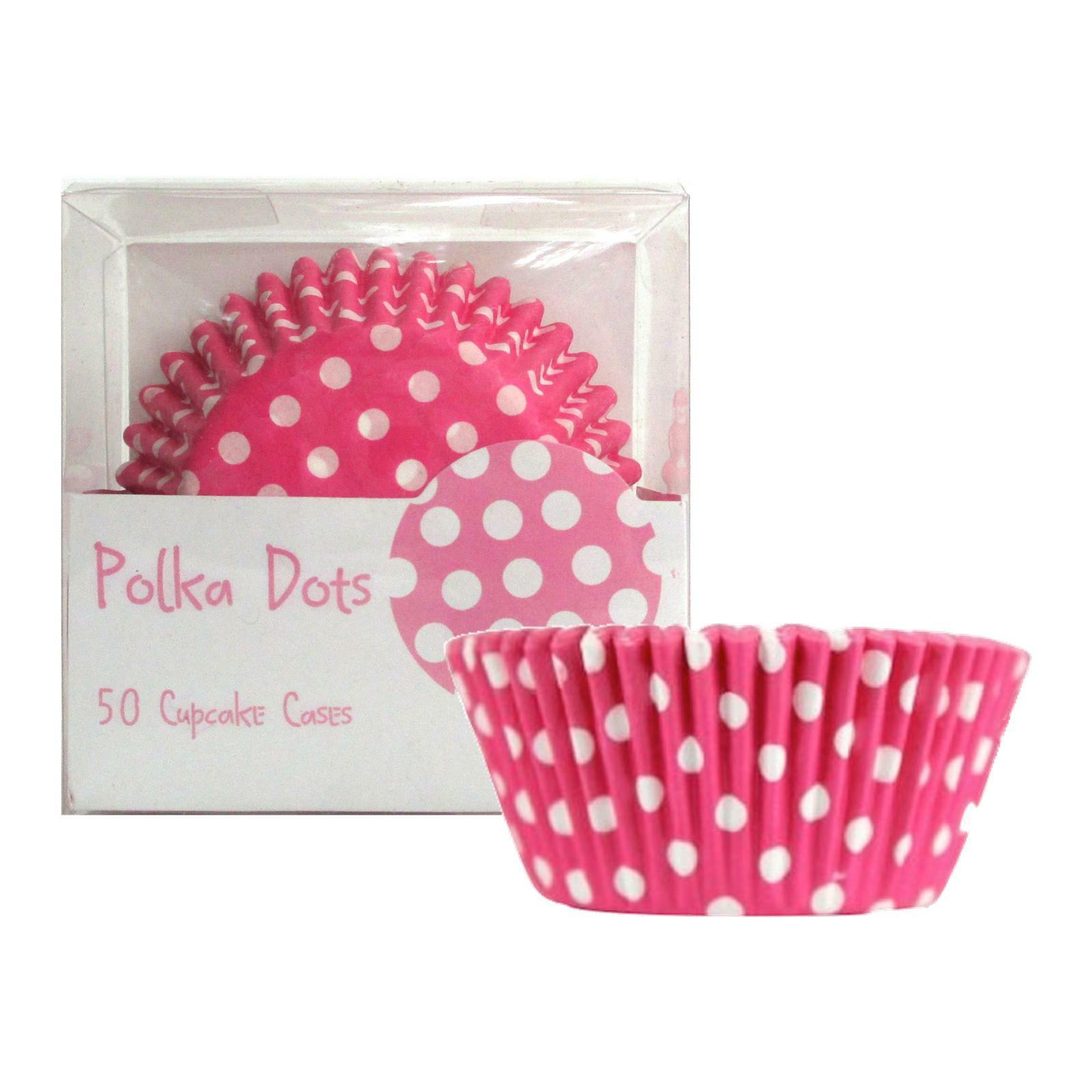 Pink Polka Dot Baking Cups Patty Pans (Pack of 50)