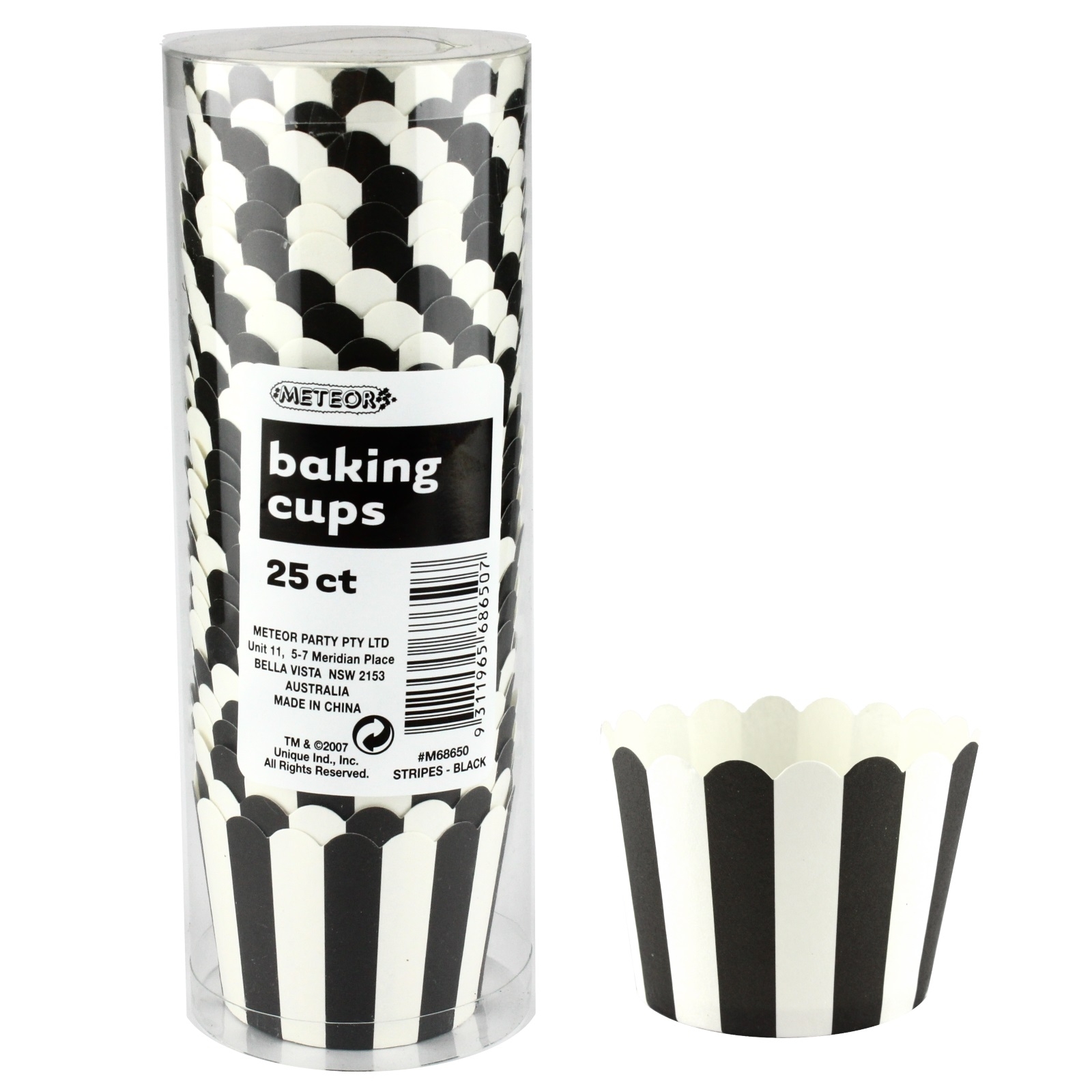 Black and White Striped Baking Cups (Pack of 25)