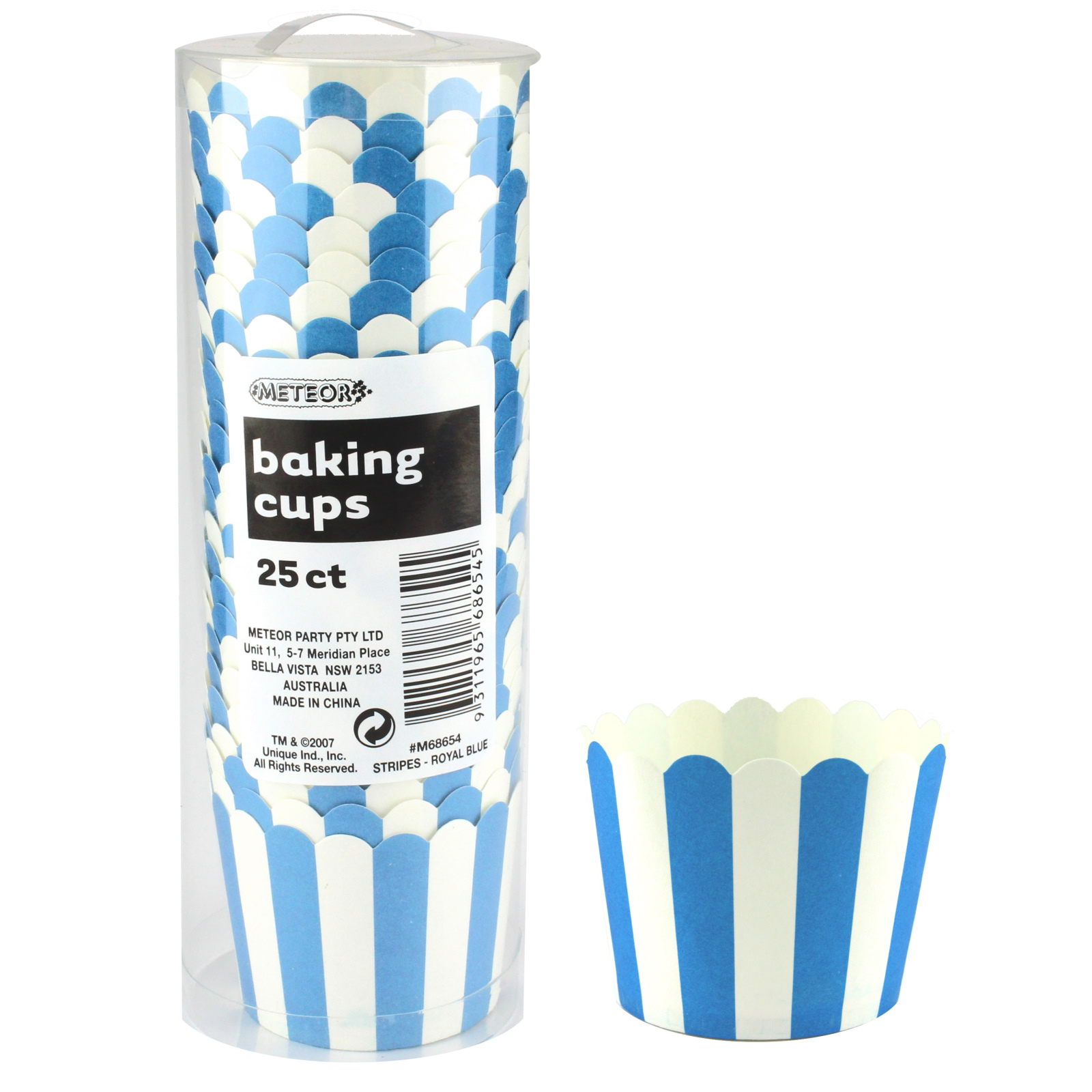 Blue and White Striped Baking Cups (Pack of 25)