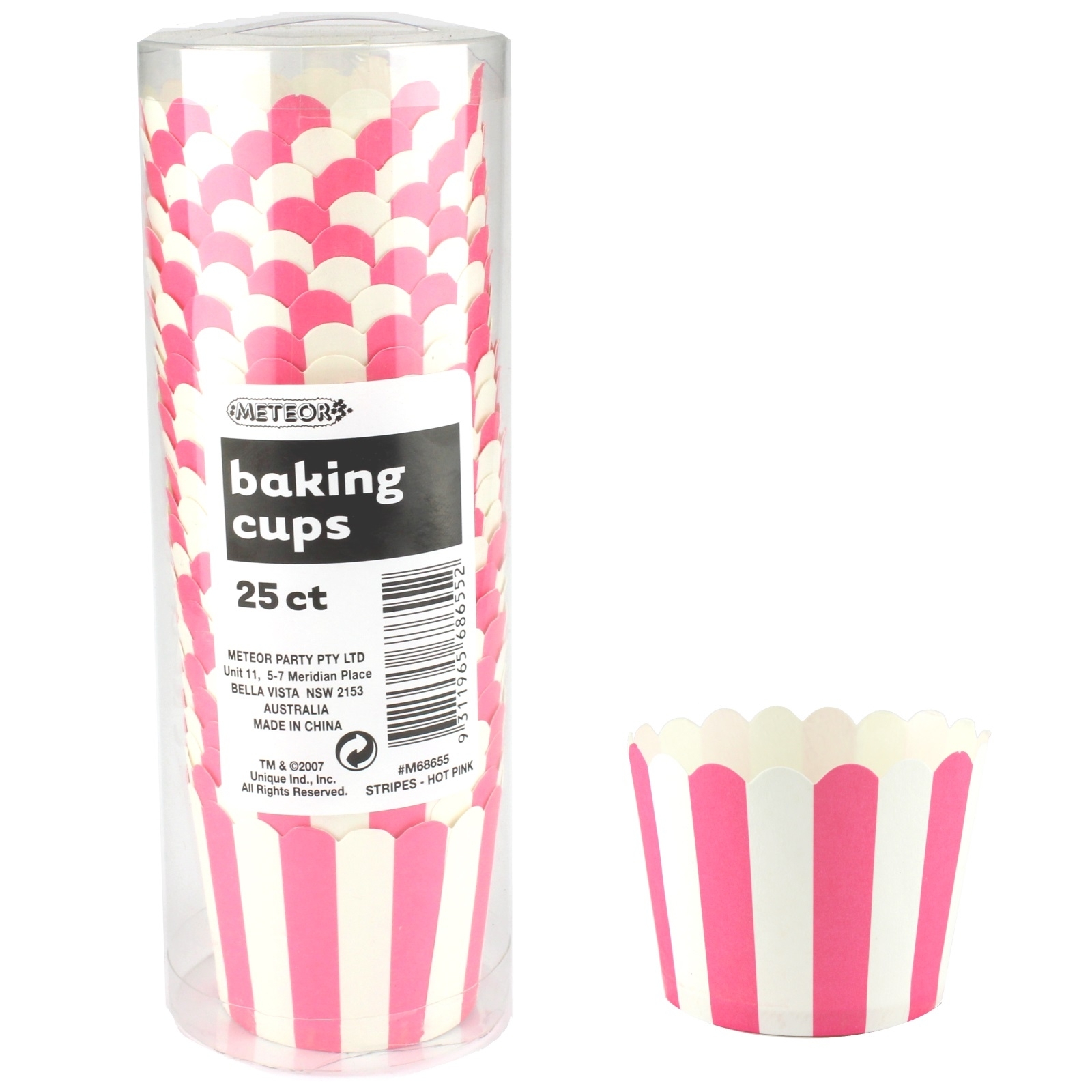 Pink and White Striped Baking Cups (Pack of 25)