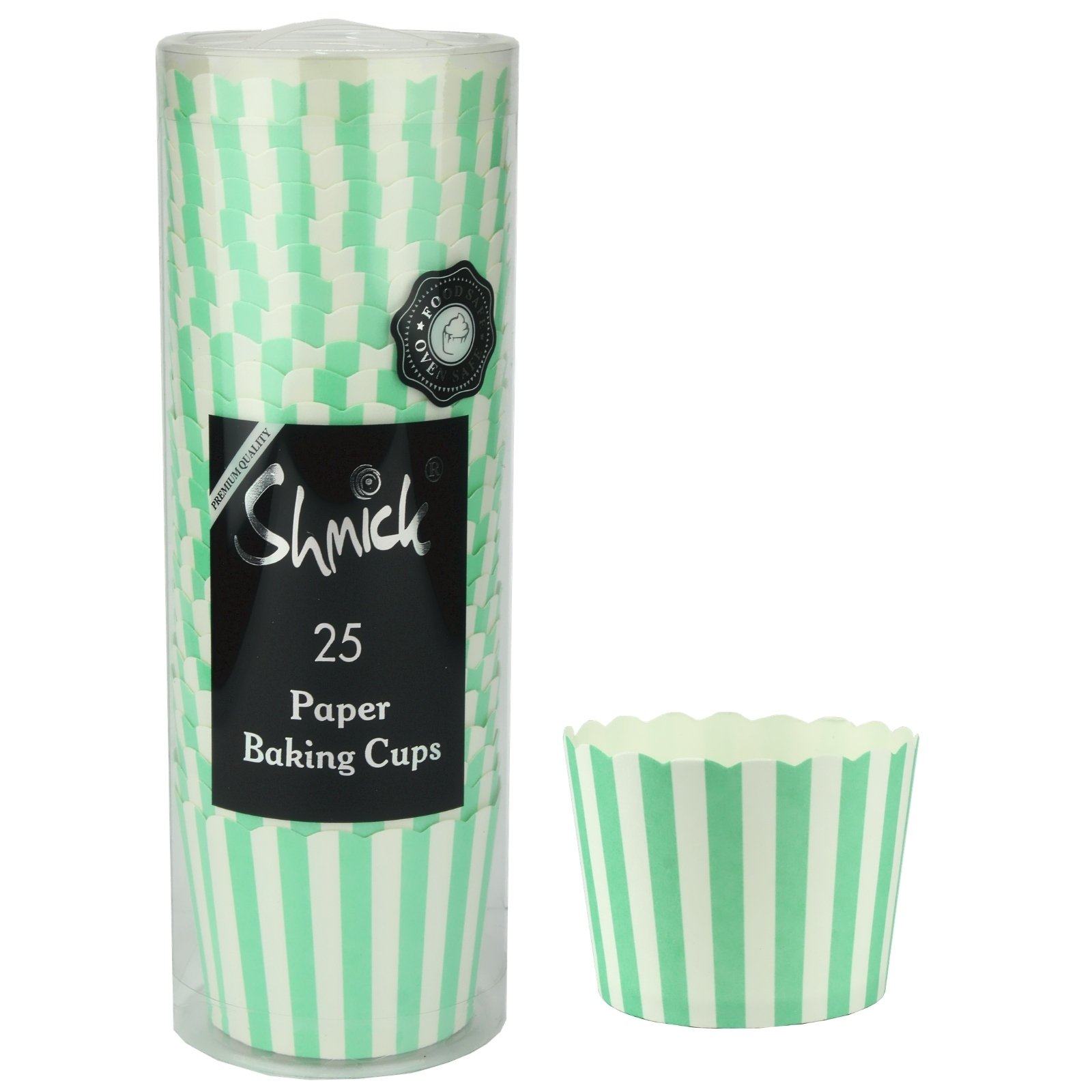 Mint and White Stripe Baking Cups (Pack of 25)