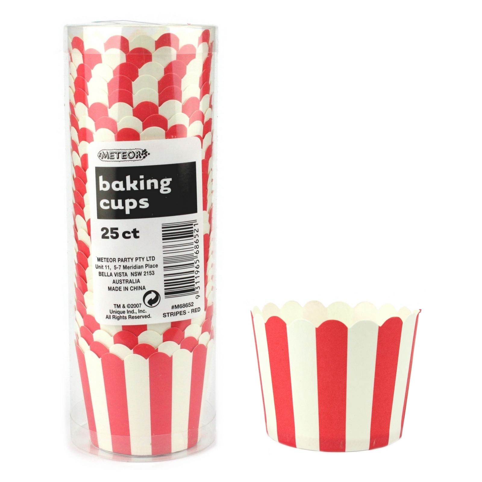 Red and White Stripe Baking Cups (Pack of 25)