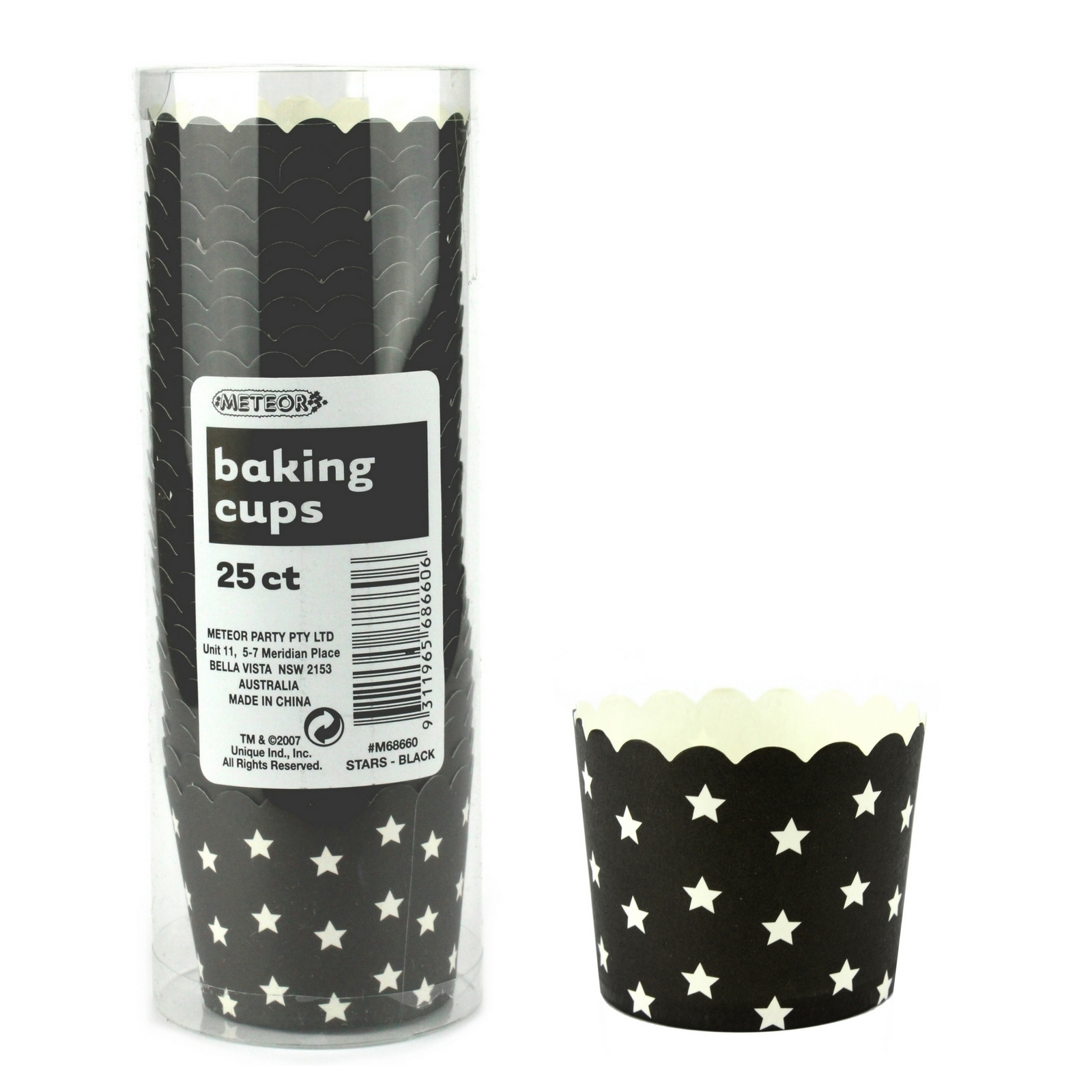 Black and White Stars Baking Cups (Pack of 25)
