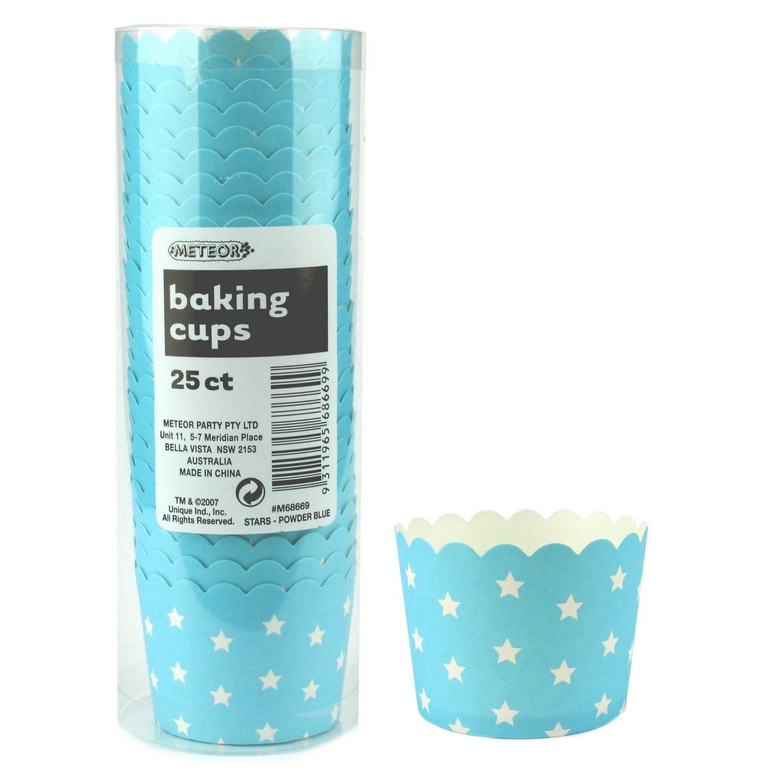 Light Blue and White Stars Baking Cups (Pack of 25)
