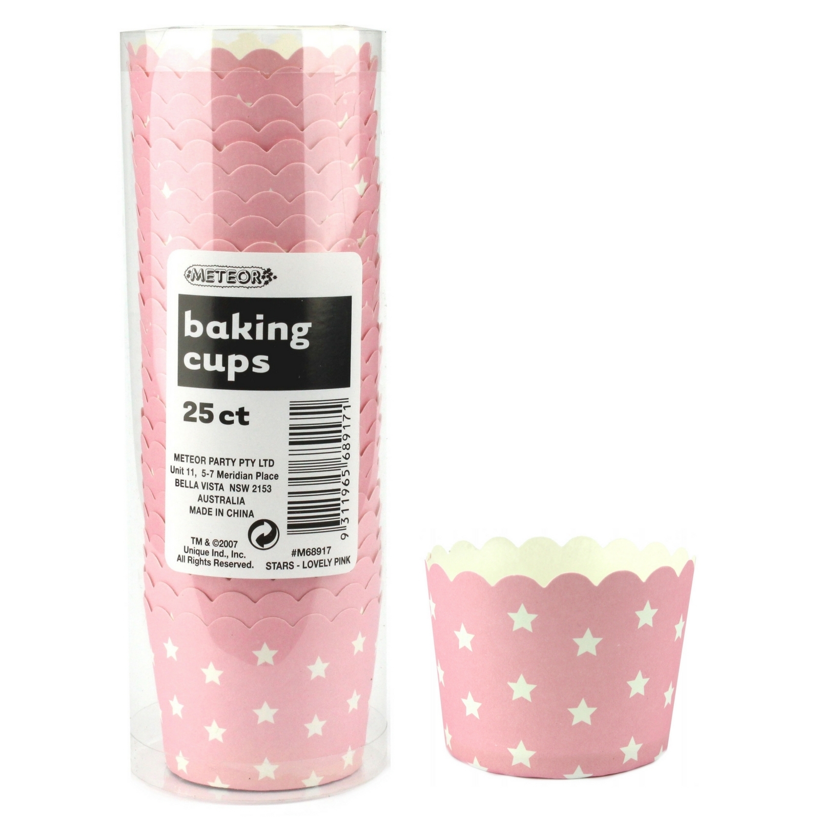 Light Pink and White Stars Baking Cups (Pack of 25)