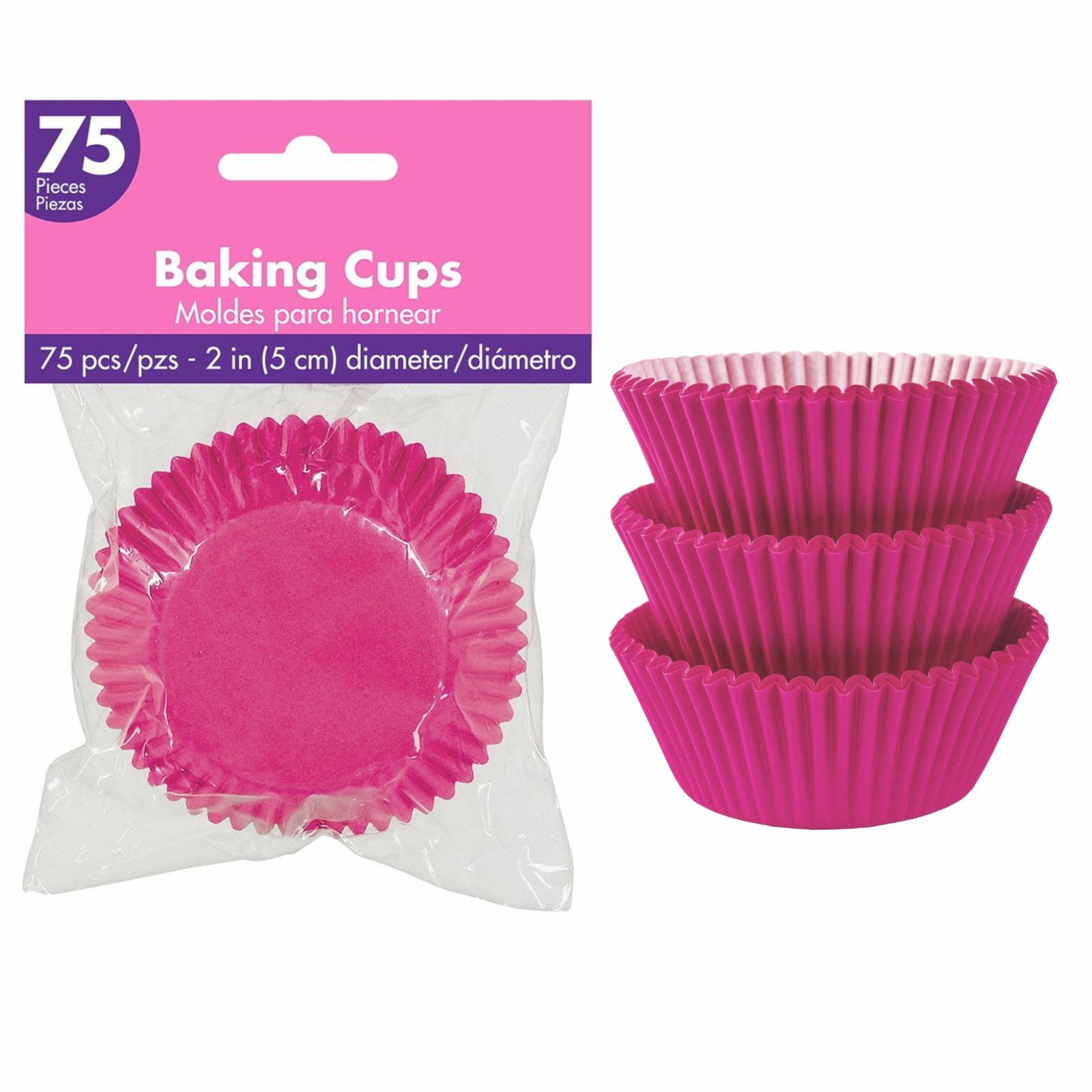 Hot Pink 5cm Baking Cups (Pack of 75)