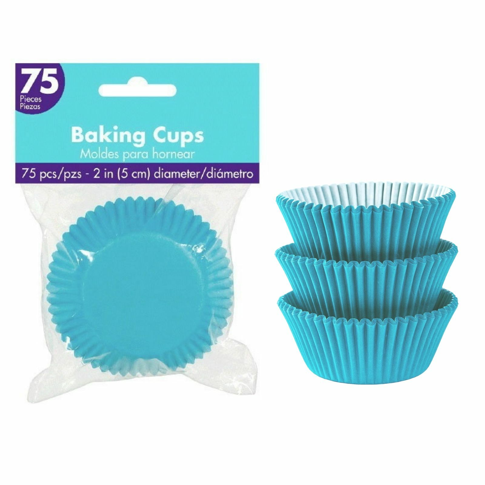 Caribbean Blue 5cm Baking Cups (Pack of 75)