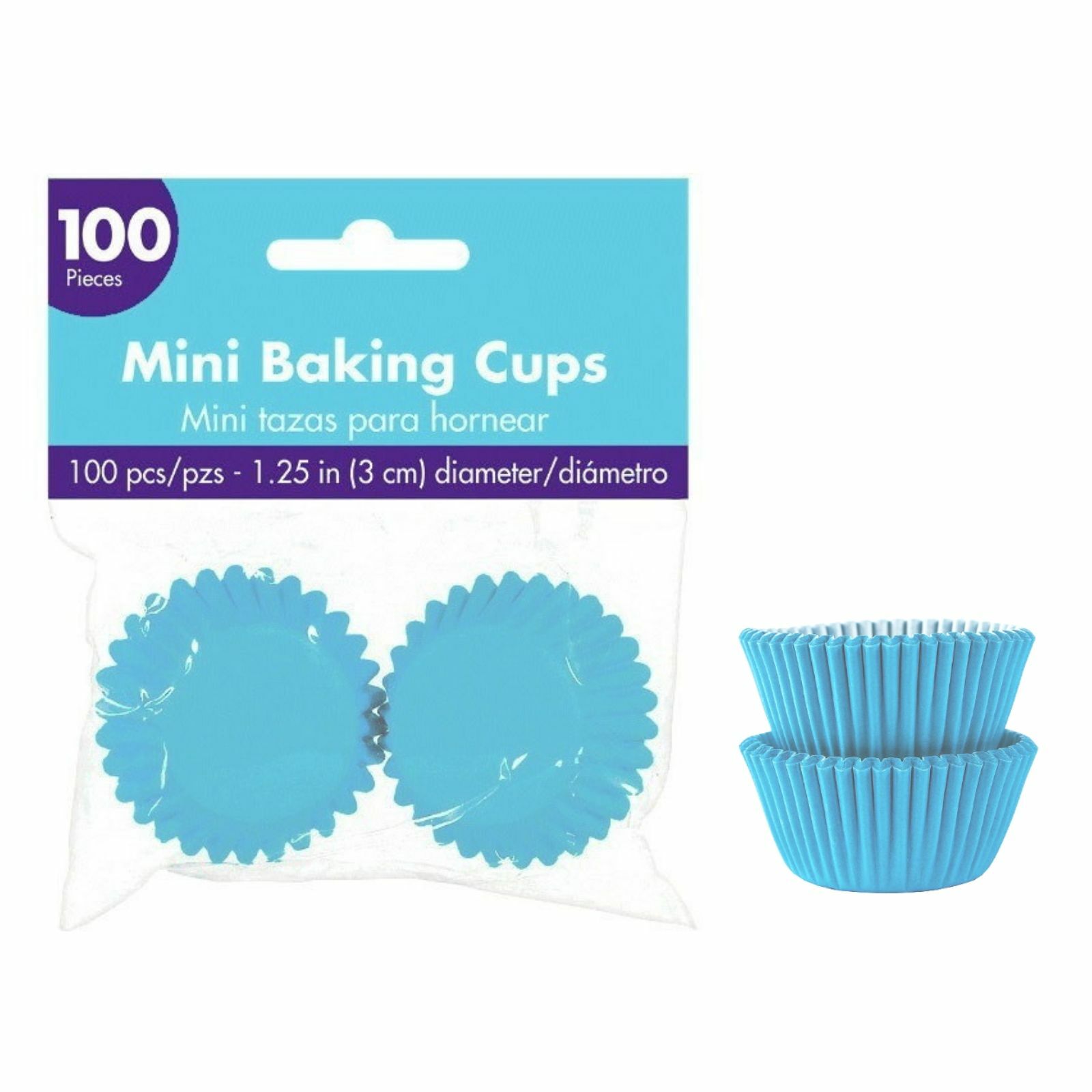 Light Blue Mini 3cm Baking Cups (Pack of 100)
