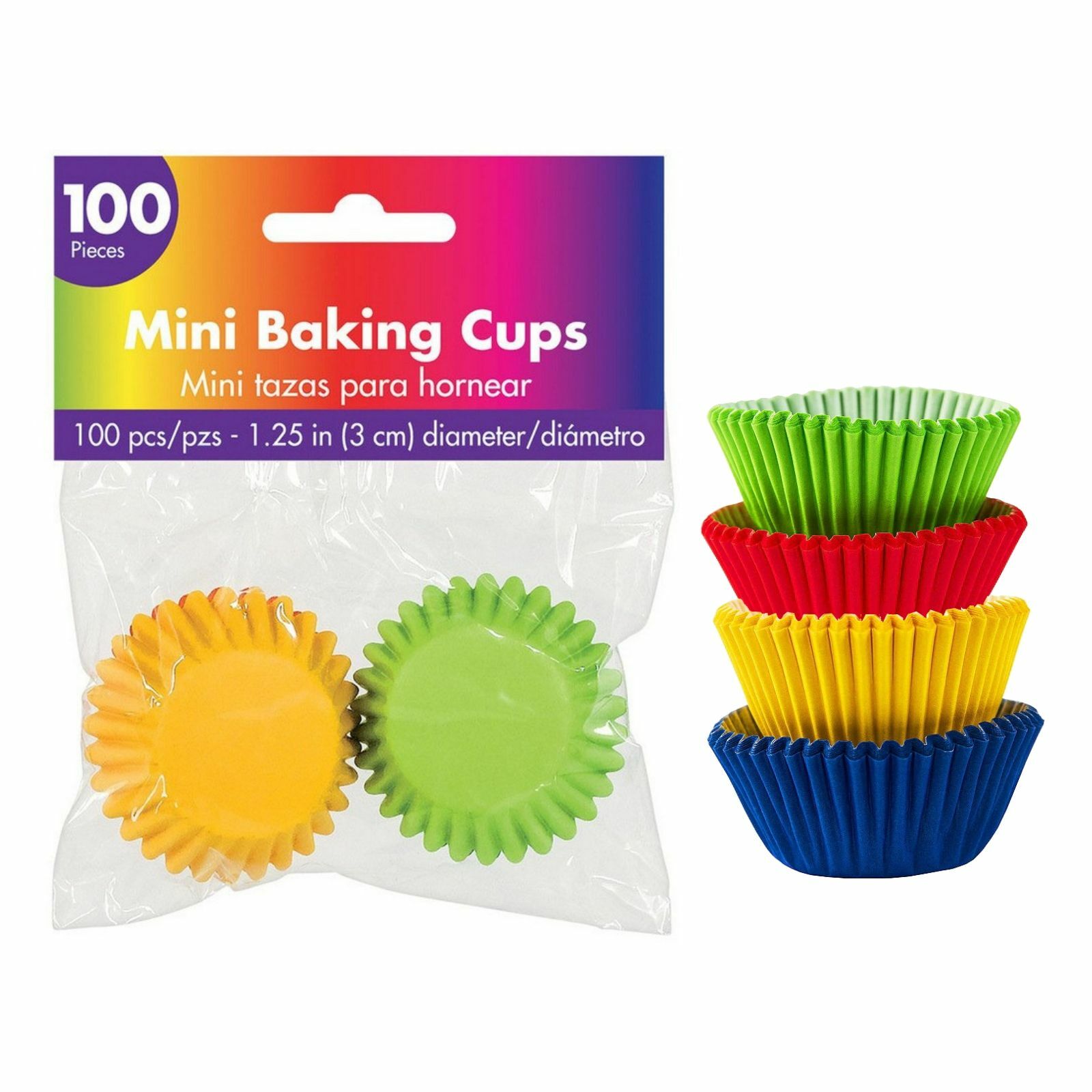 Assorted Mini 3cm Baking Cups (Pack of 100)
