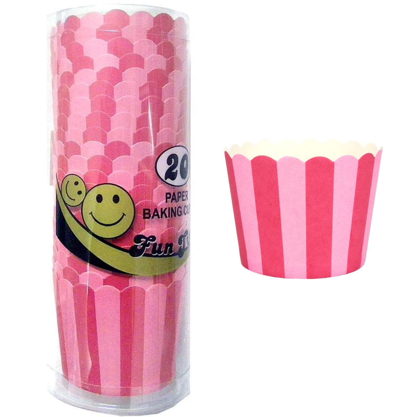 Pink Stripe Baking Cups (Pack of 20)