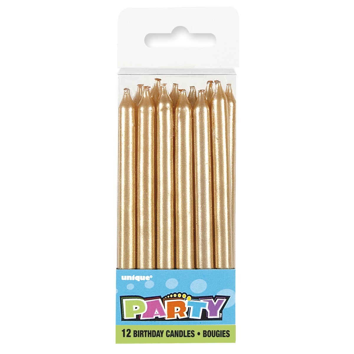 Gold Birthday Candles (Pack of 12)