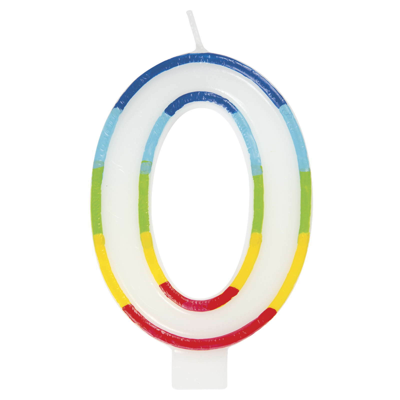 Rainbow Number 0 Candle 