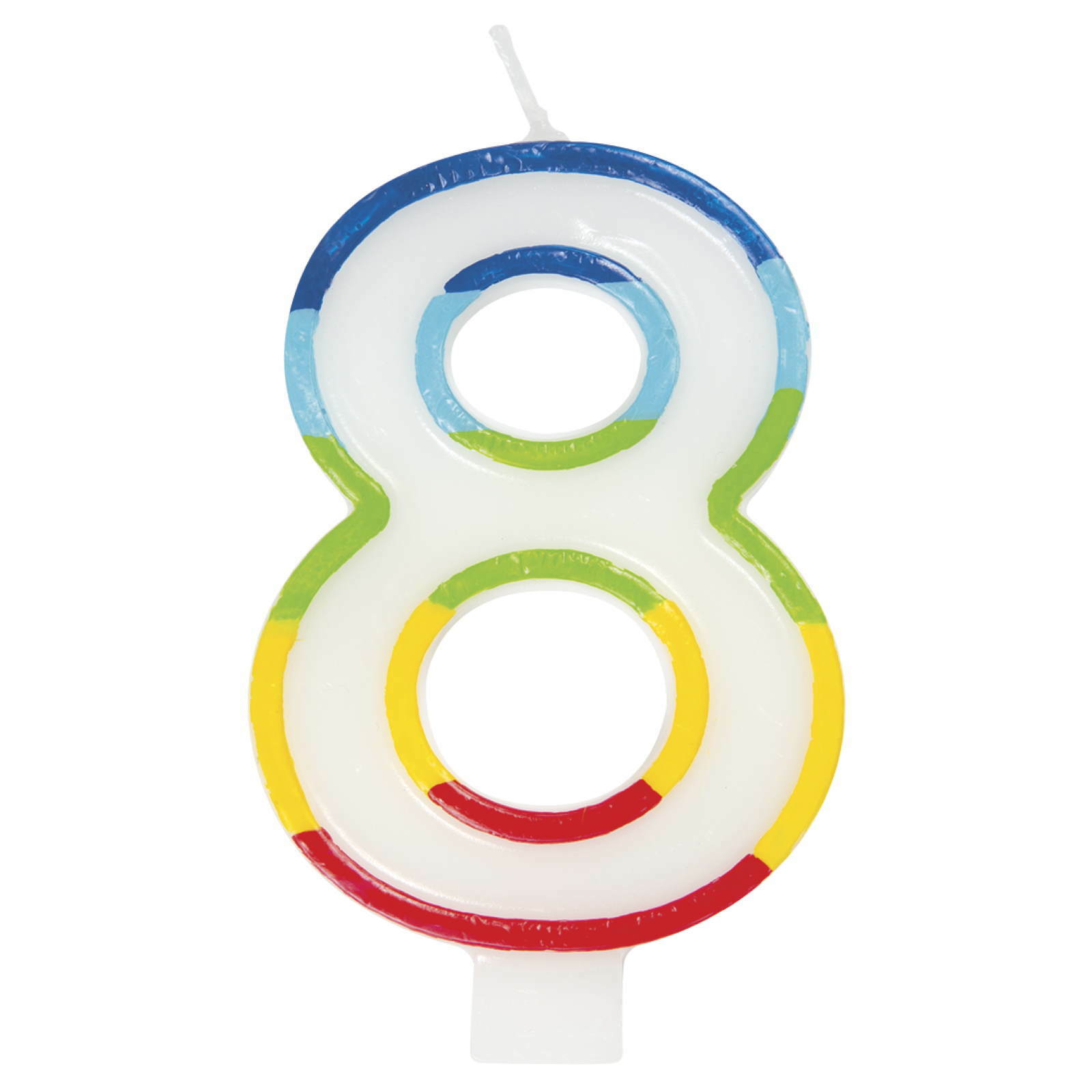 Rainbow Number 8 Candle 