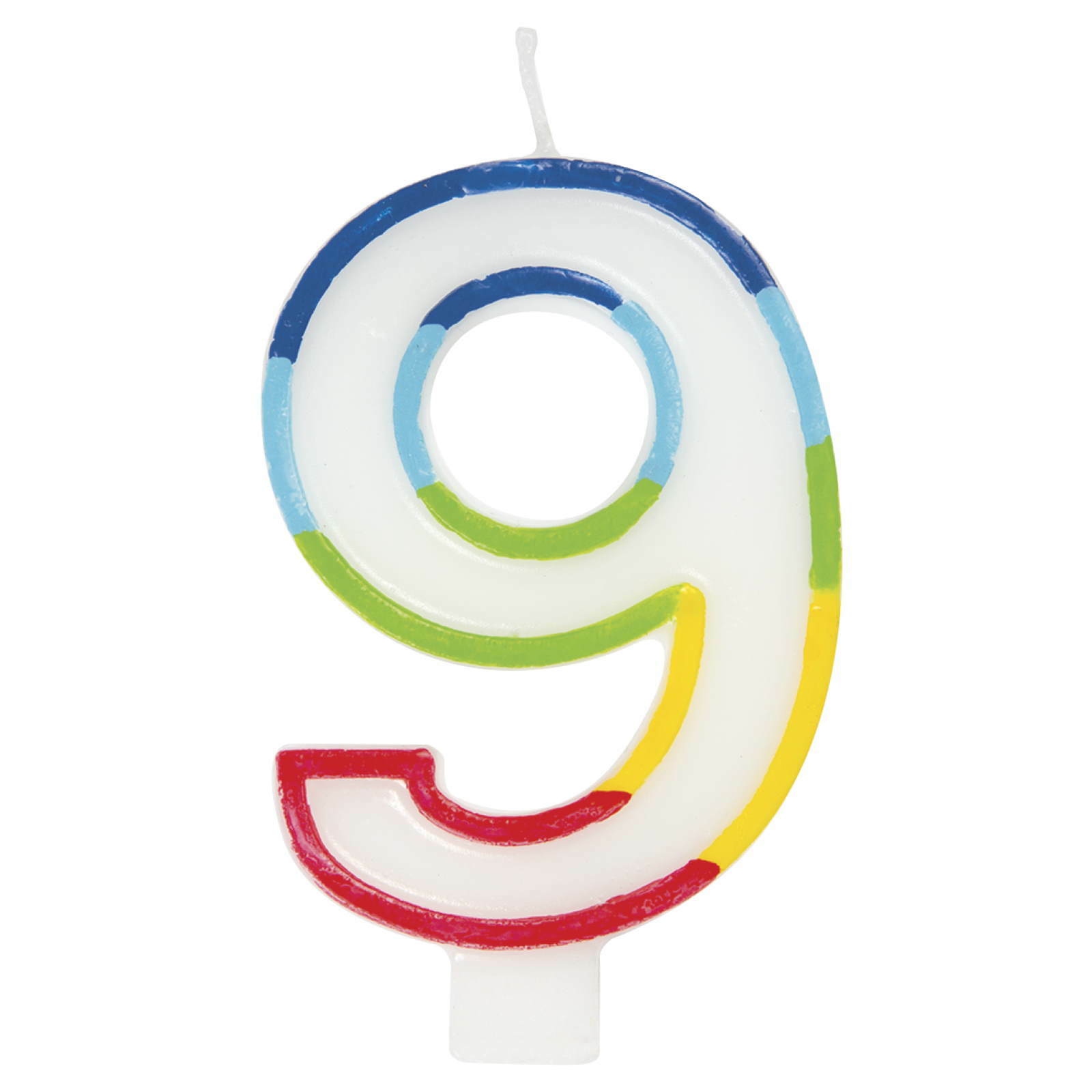Rainbow Number 9 Candle 